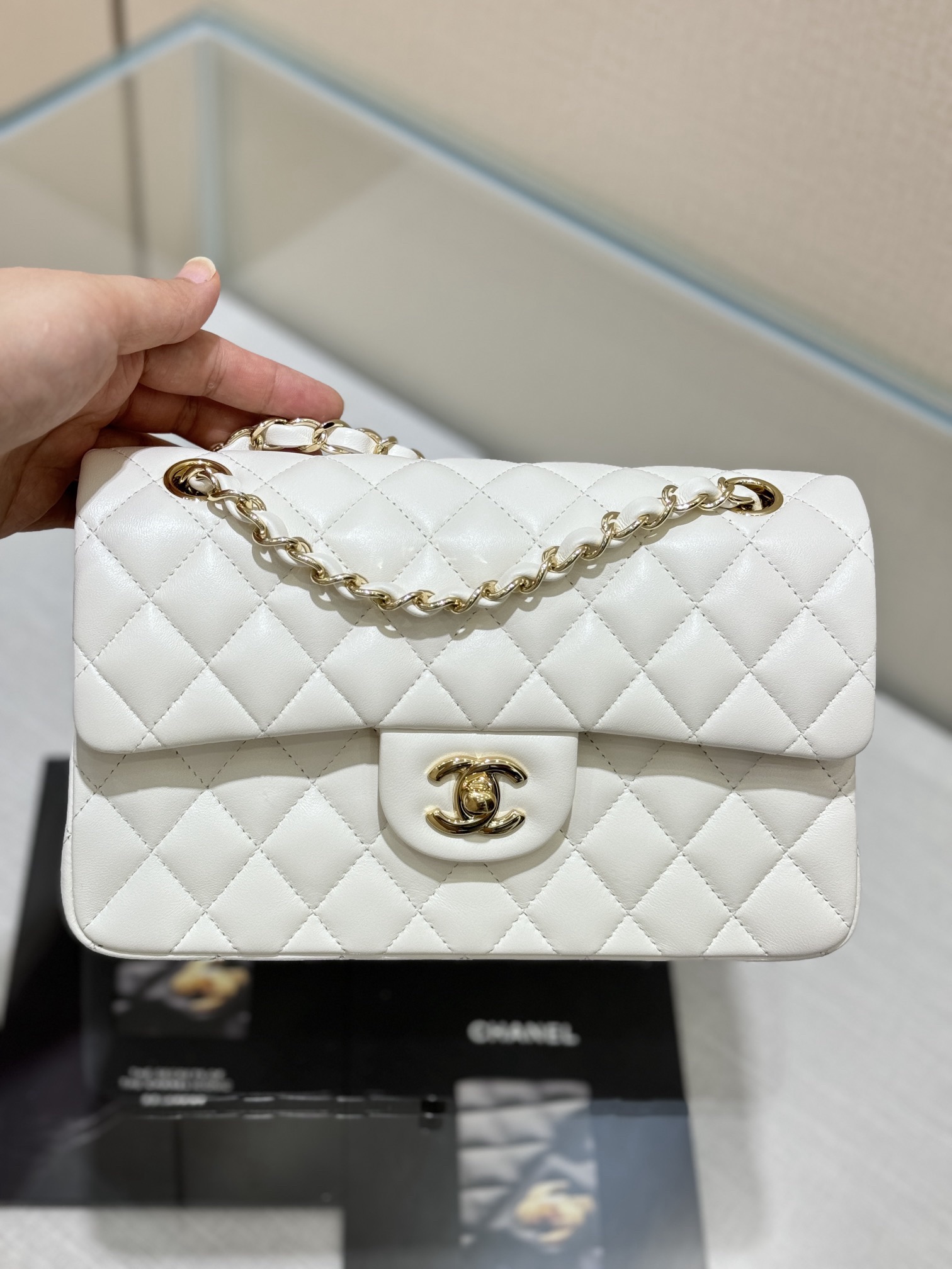 Ch@nel Flap Bag-Lambskin Leather-23CM