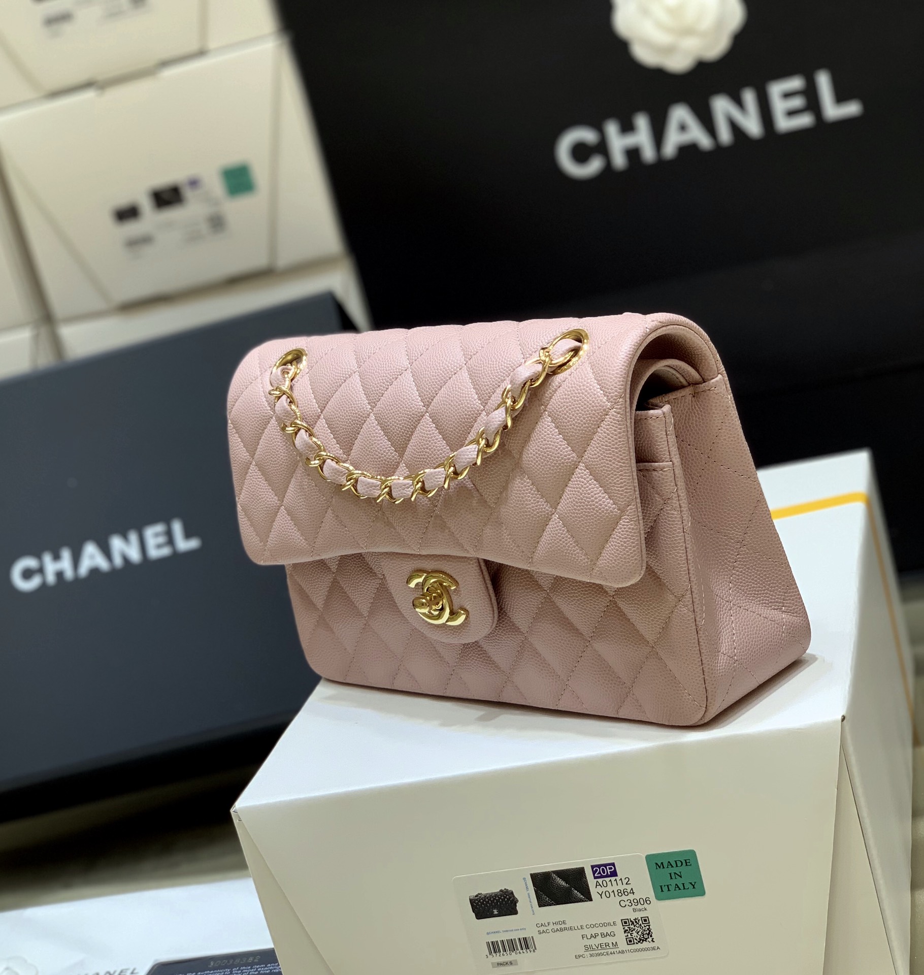 Ch@nel Flap Bag-Caviar-23CM