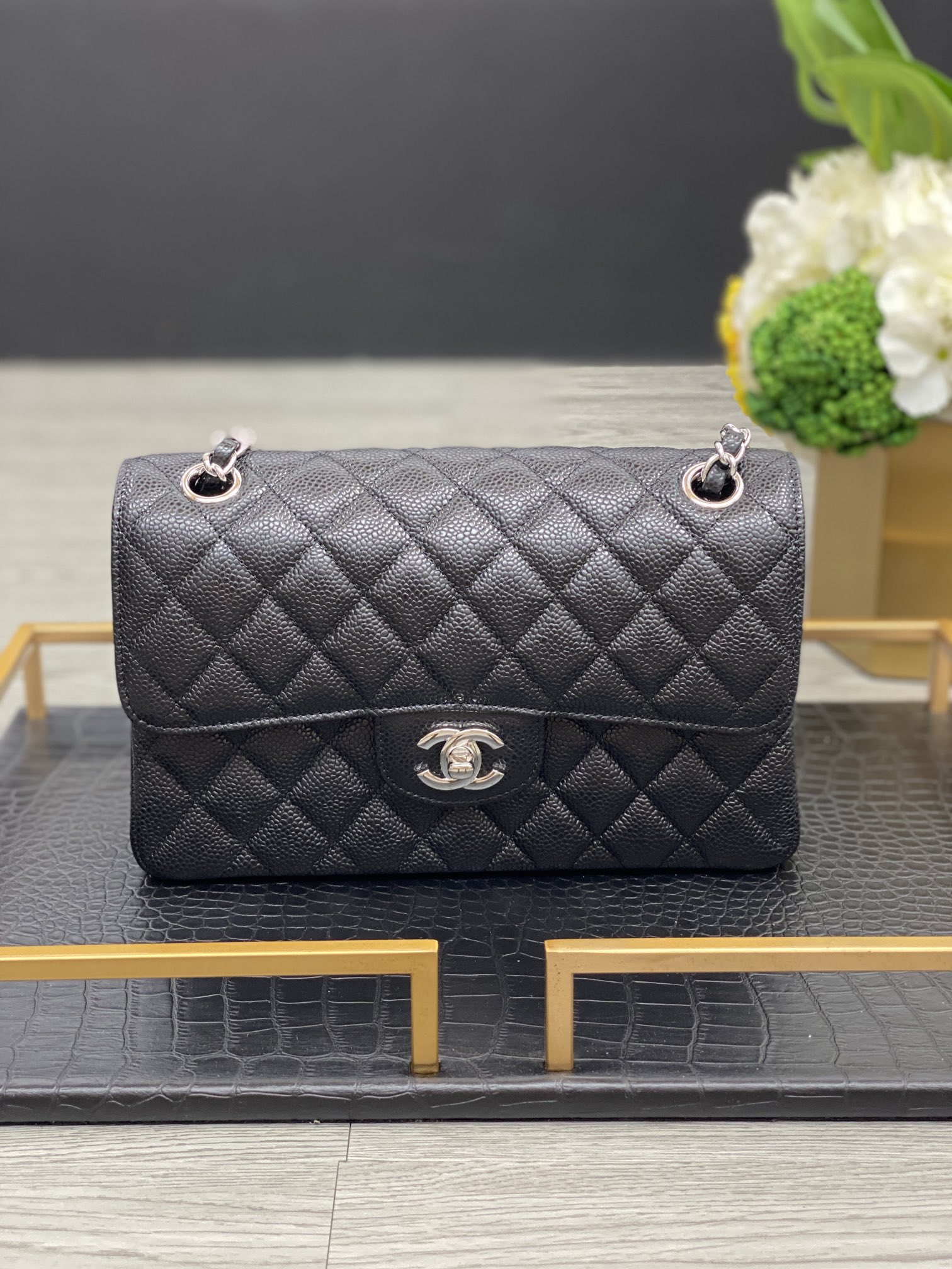 Ch@nel Flap Bag-Caviar-23CM