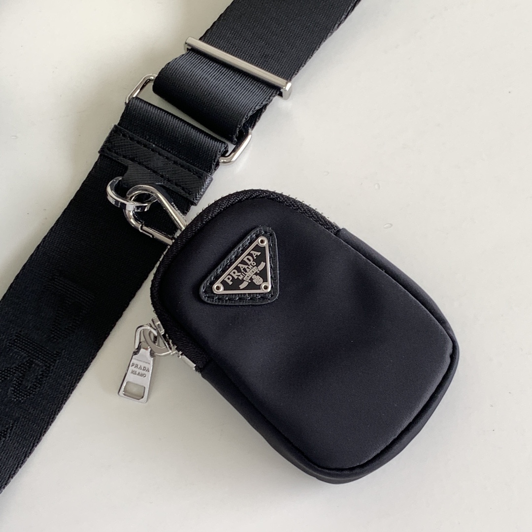 Pra*a 1bh204 nylon hobo bag-22*12*5cm