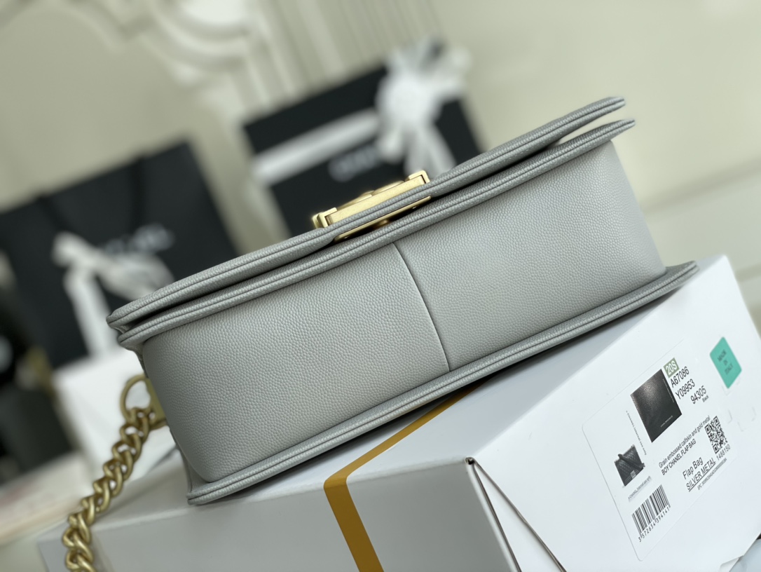 Ch@nel Boy Bag-Caviar-25CM