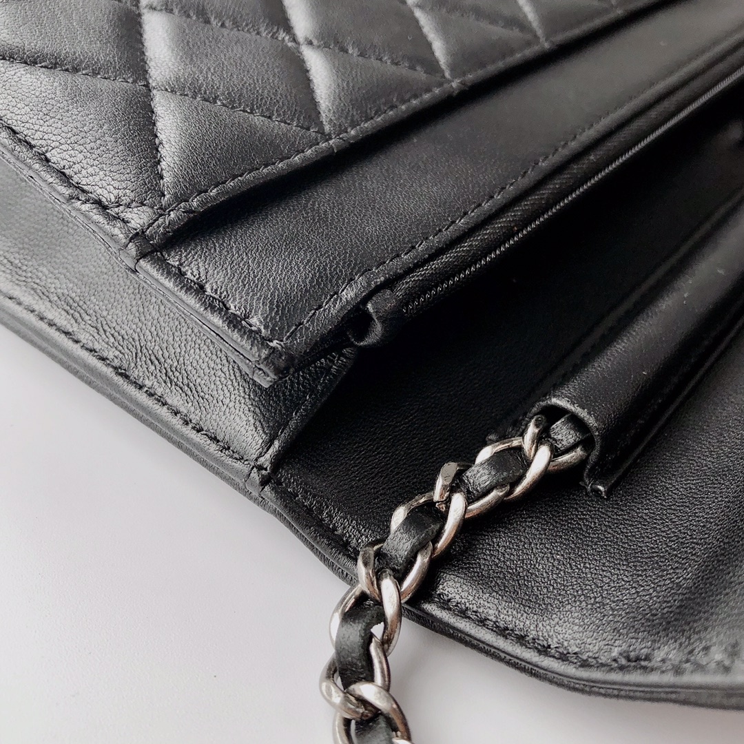 Ch@nel Wallet On Chain-Silver Hardware-19*12*3.5CM
