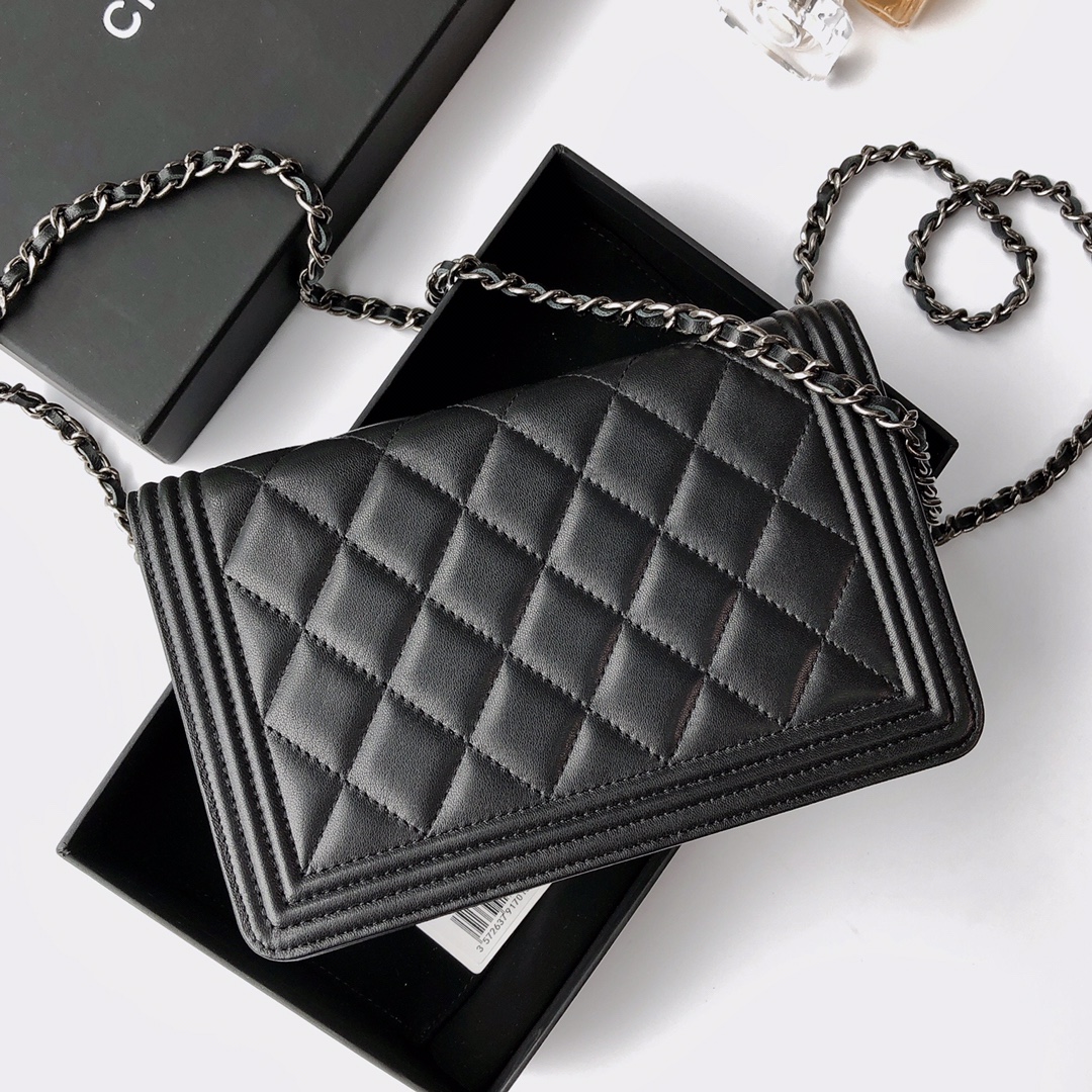 Ch@nel Wallet On Chain-Silver Hardware-19*12*3.5CM