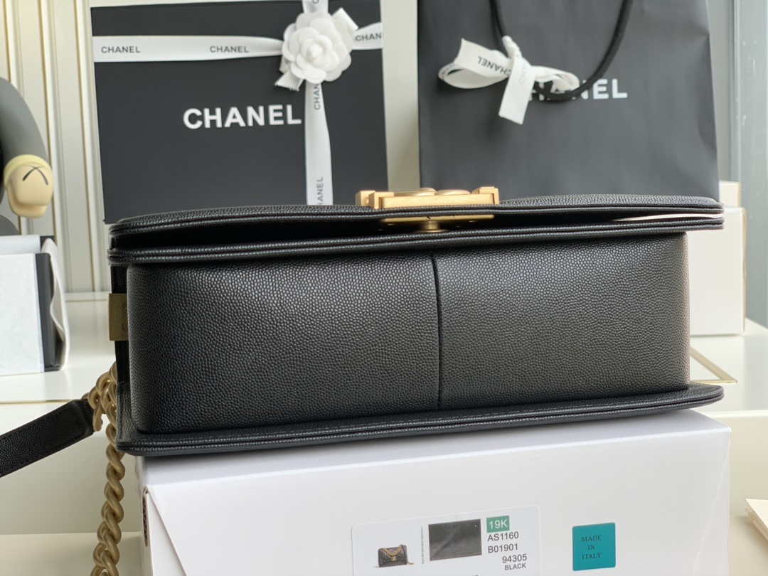 Ch@nel Boy Bag-Caviar-25CM