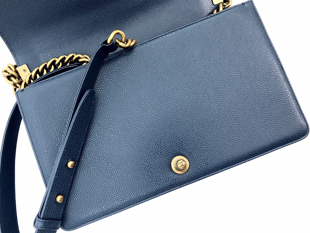 Ch@nel Boy Bag-Caviar-28CM