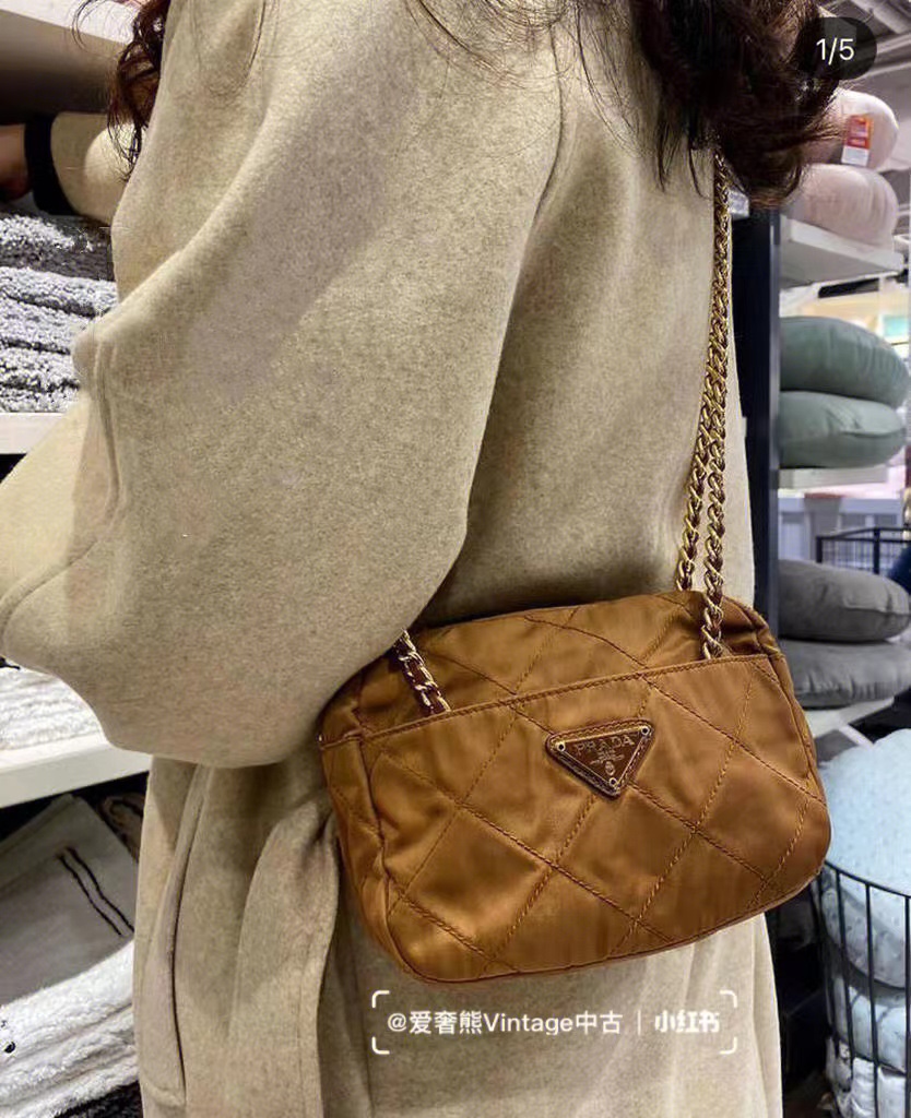 Pra*a 1bd632 vintage bag-19*14*6cm