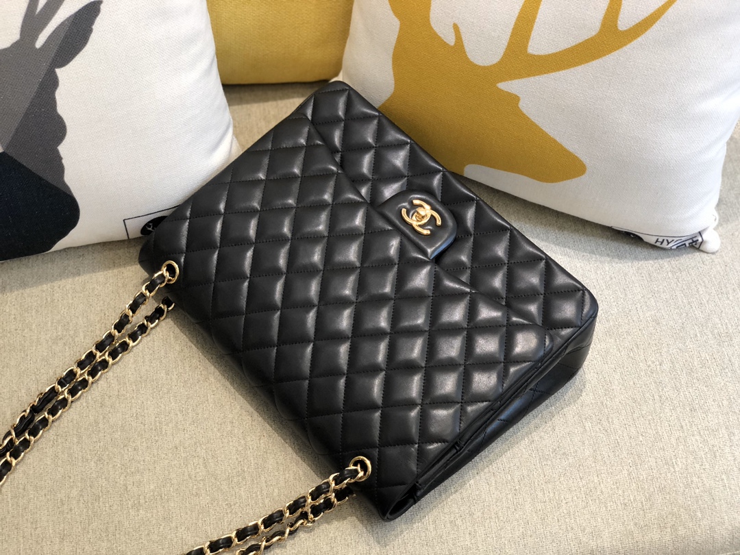 Ch@nel Flap Bag-Lambskin Leather-Maxi-33CM