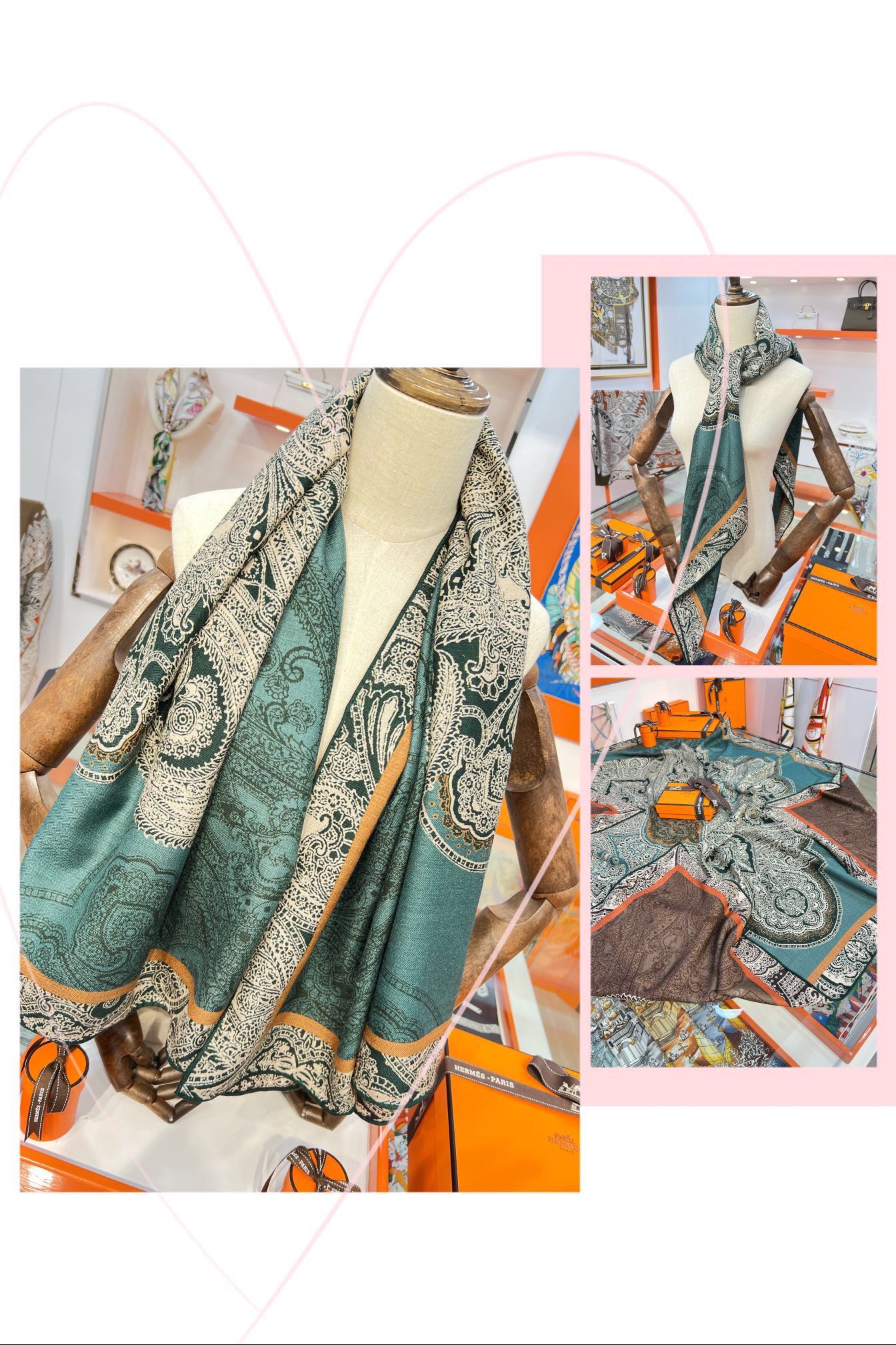 H**mes shawls-140*140cm
