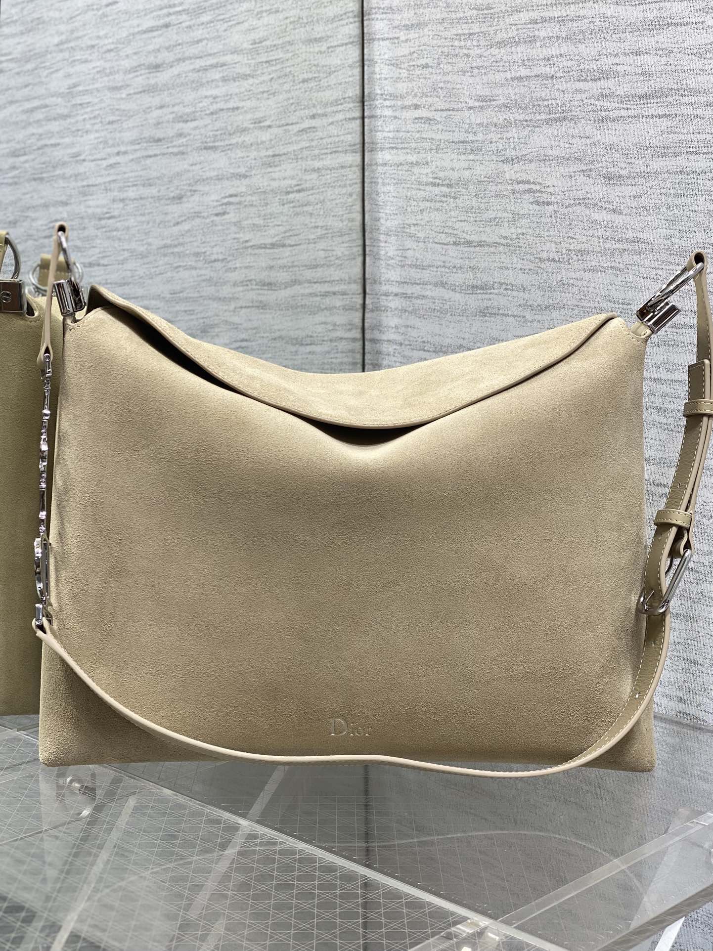 Diro 2026ss Chrustian Hobo Bag(Silver)-28*24*8CM/33*27*9CM/39*29*11CM