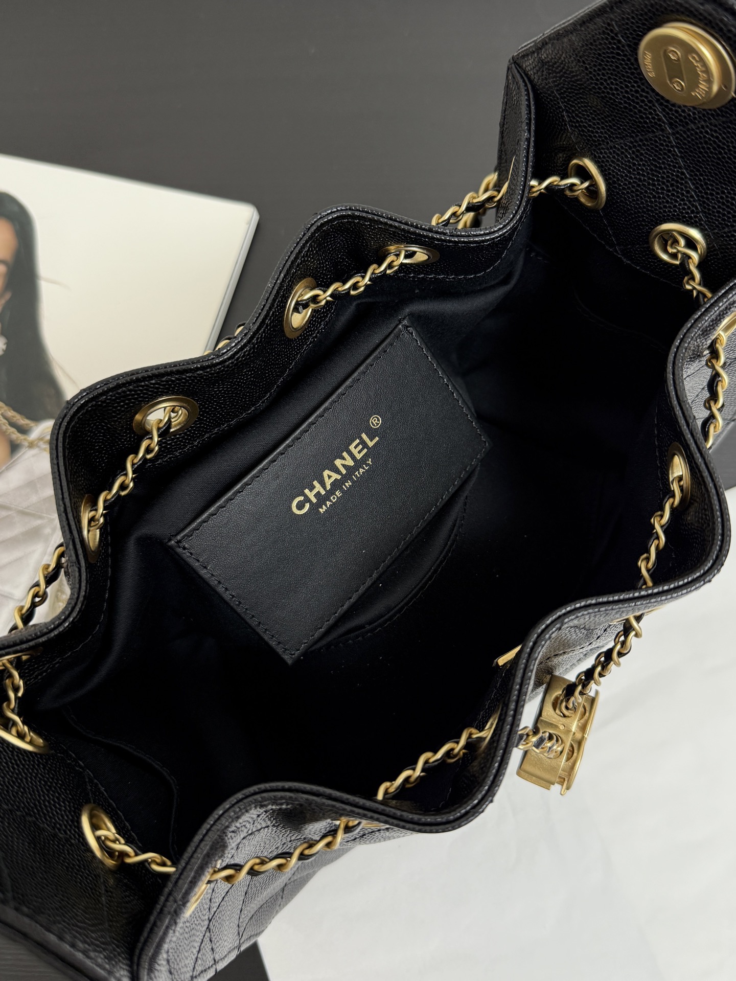 Ch*nel Caviar Quilted Mini Ch**el 25 Handbag Black-20x22x12.5CM
