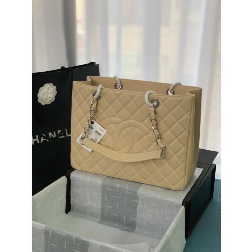 Ch@nel Grand Shopping Tote-Silver Hardware-34x24x12CM