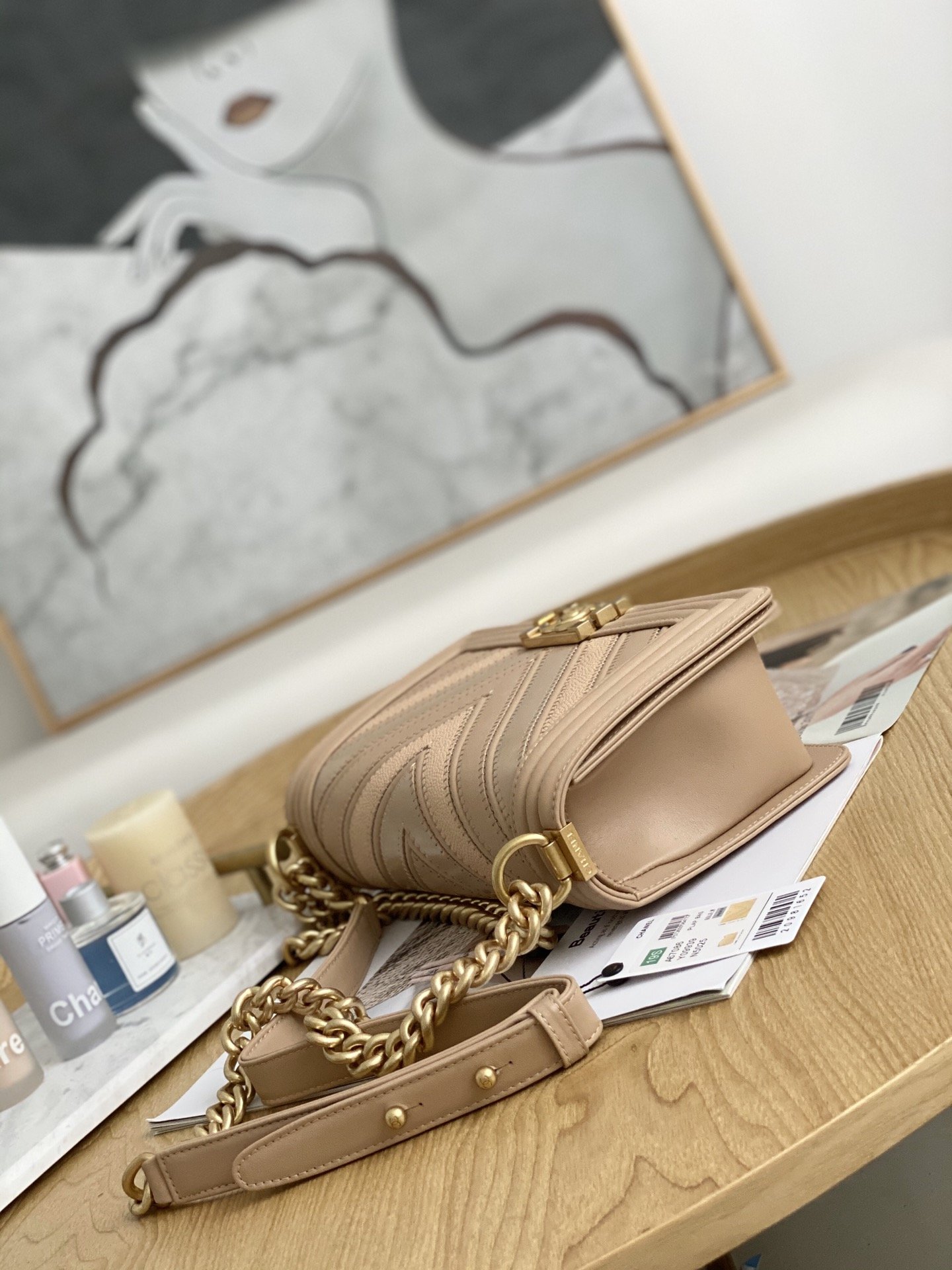 Ch@nel Boy Bag-Caviar-25*16*9CM