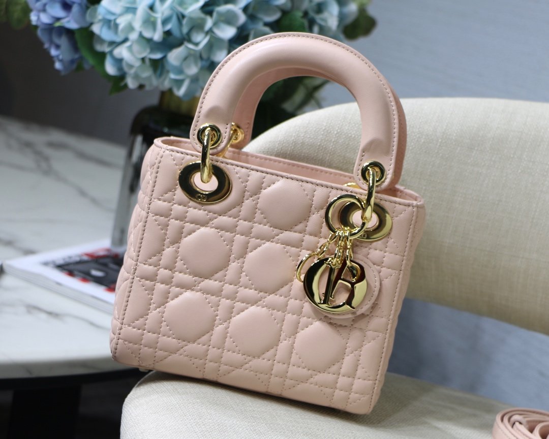 lady D*or with lambskin-17*15*8cm