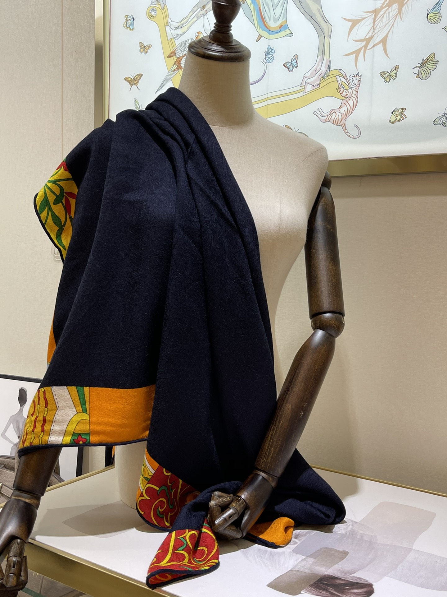 H**mes square towel-140*140cm