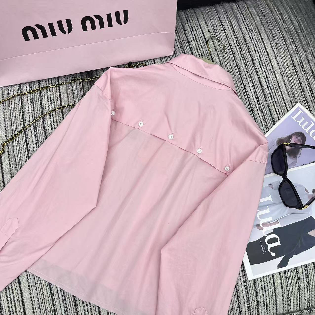 M1um1u pink poplin shirt