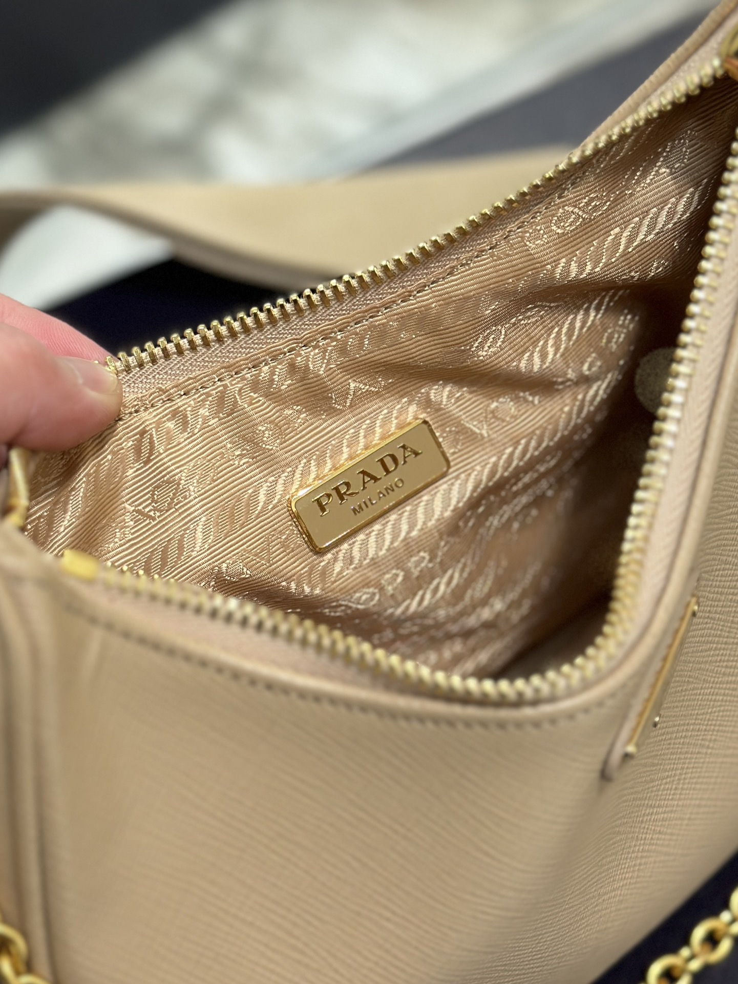 Pra*a nylon hobo bag-bh204 -23*17*6.5cm