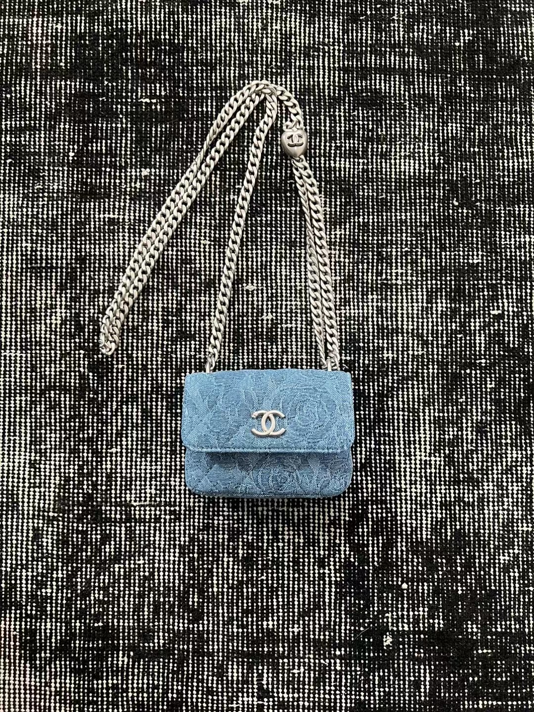 Ch@nel Denim Mini Chain Bag