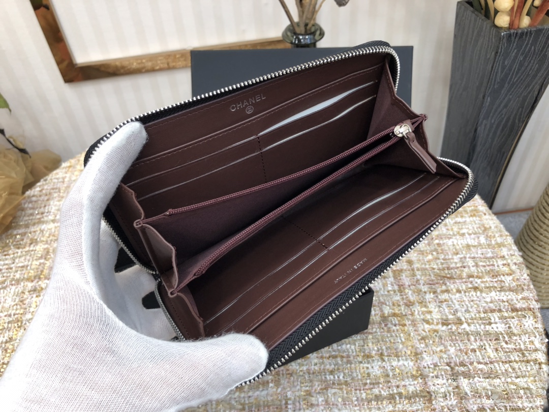 Ch@nel Wallet-Silver Hardware-19*10CM