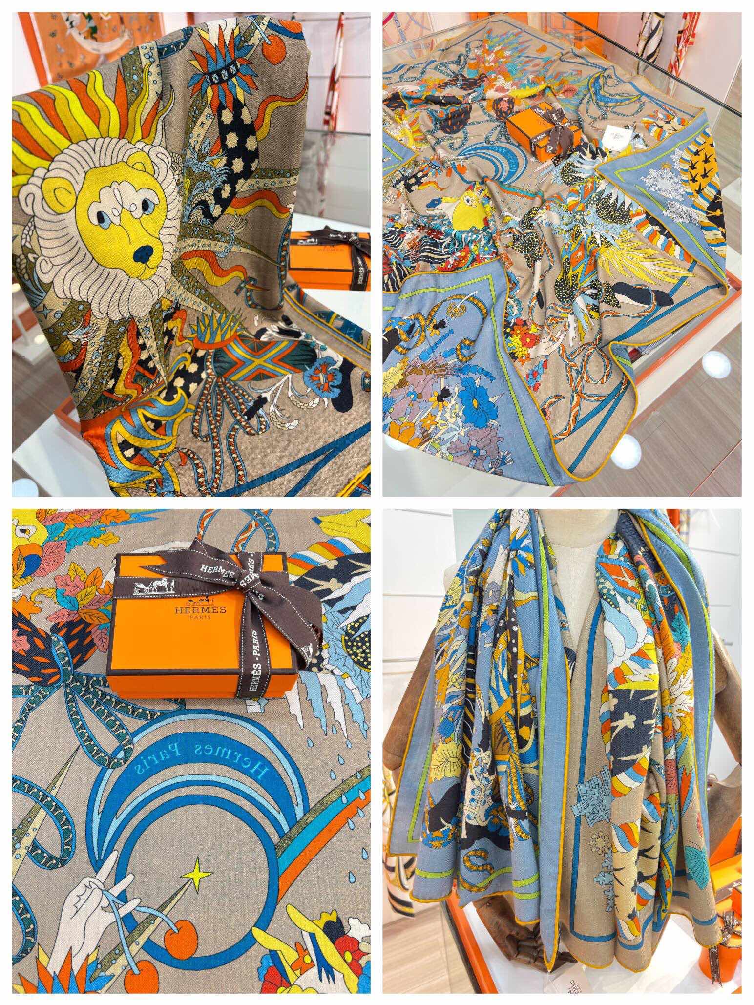 H**mes shawls-140*140cm