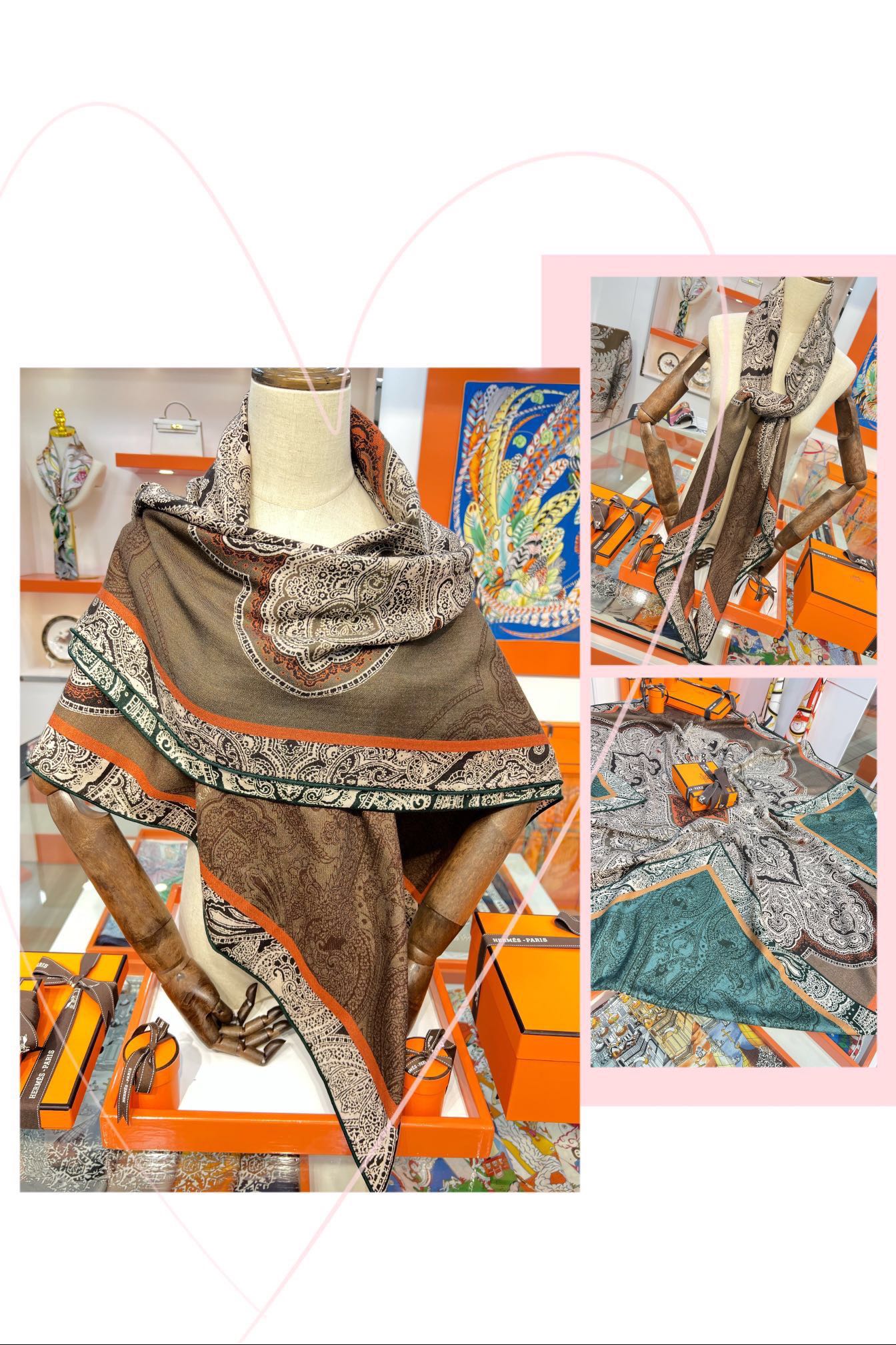 H**mes shawls-140*140cm