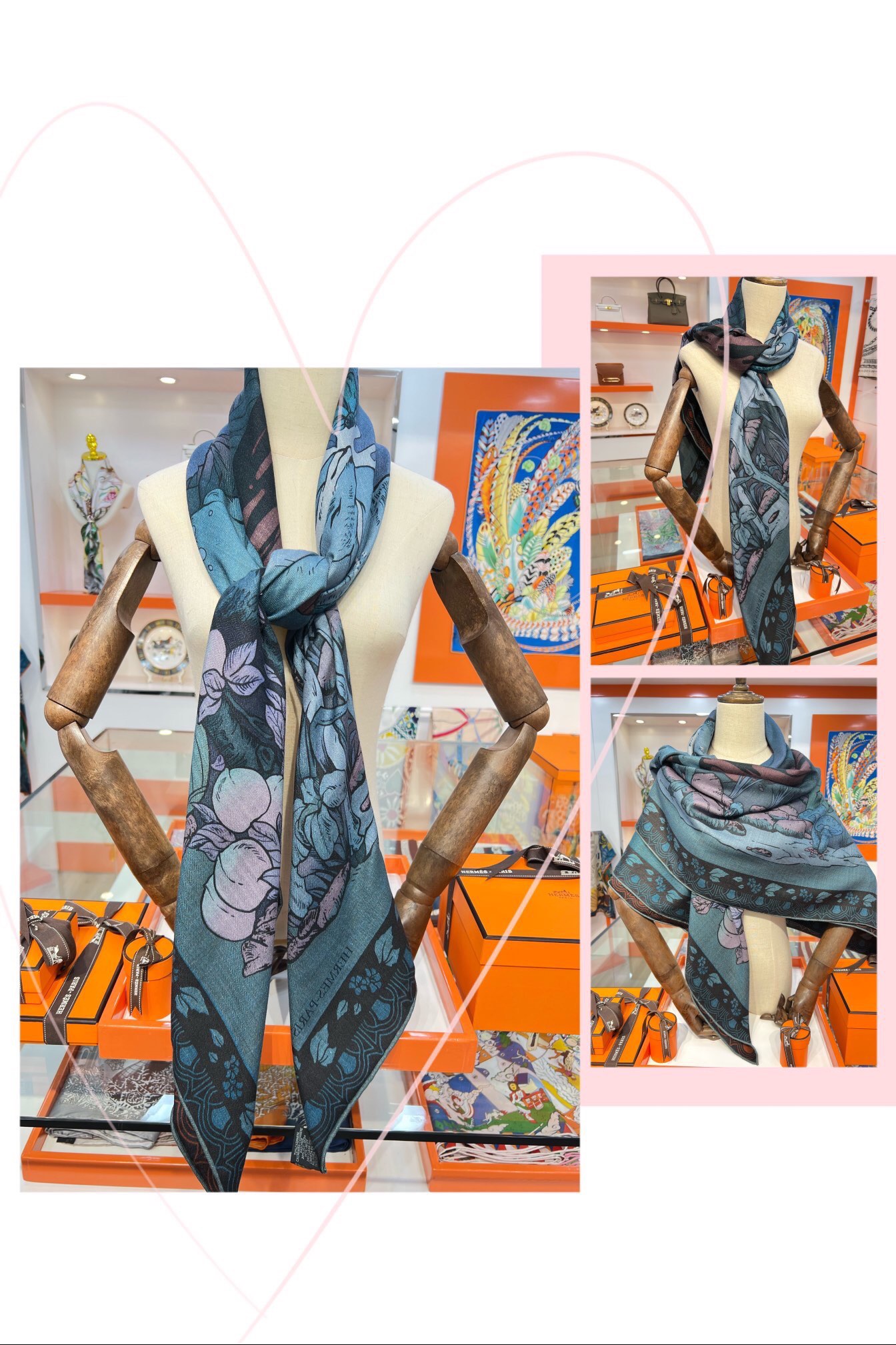 H**mes shawls-140*140cm