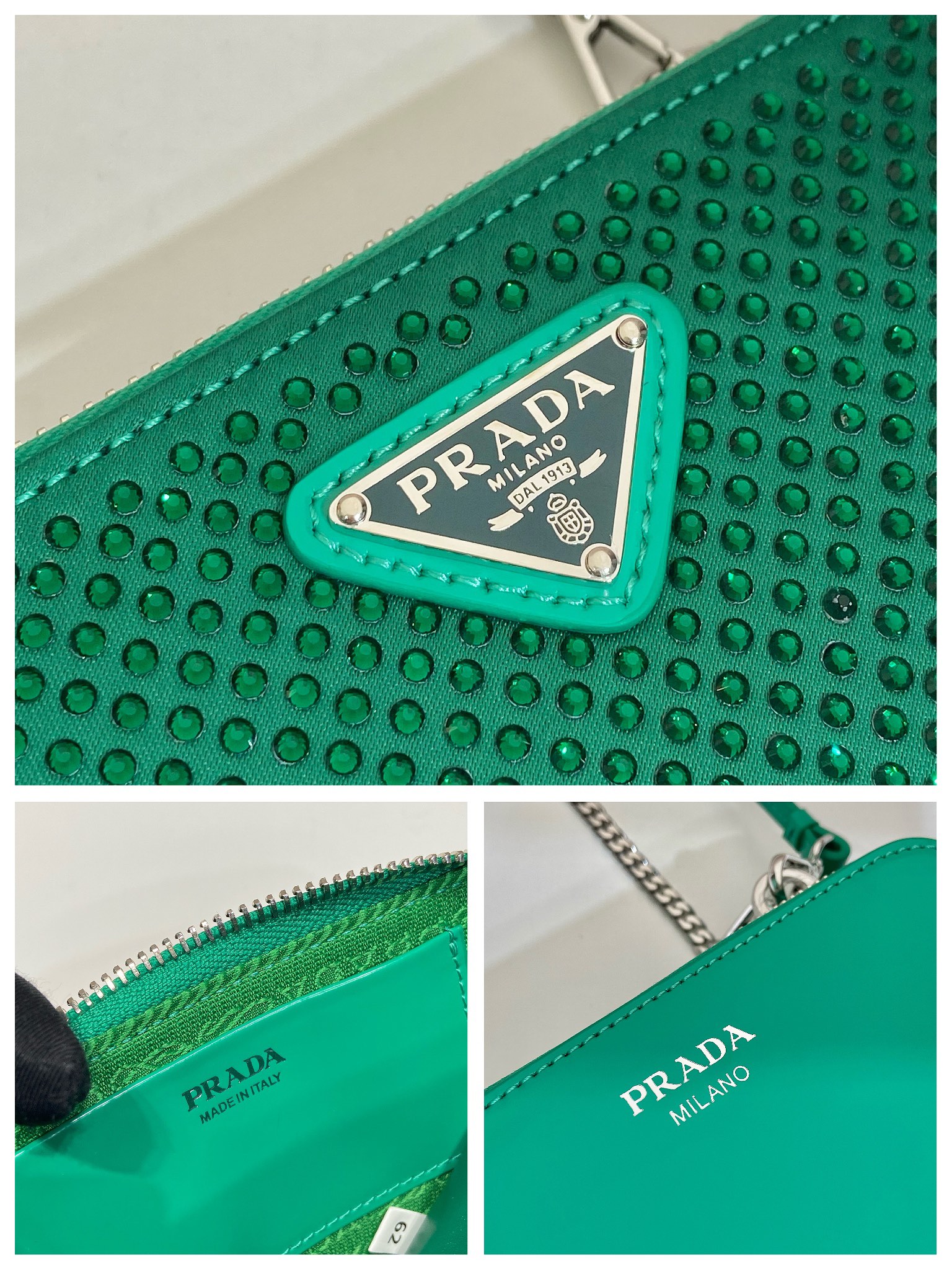 Pra*a 1nr015 double triangle bag -15*10*5cm