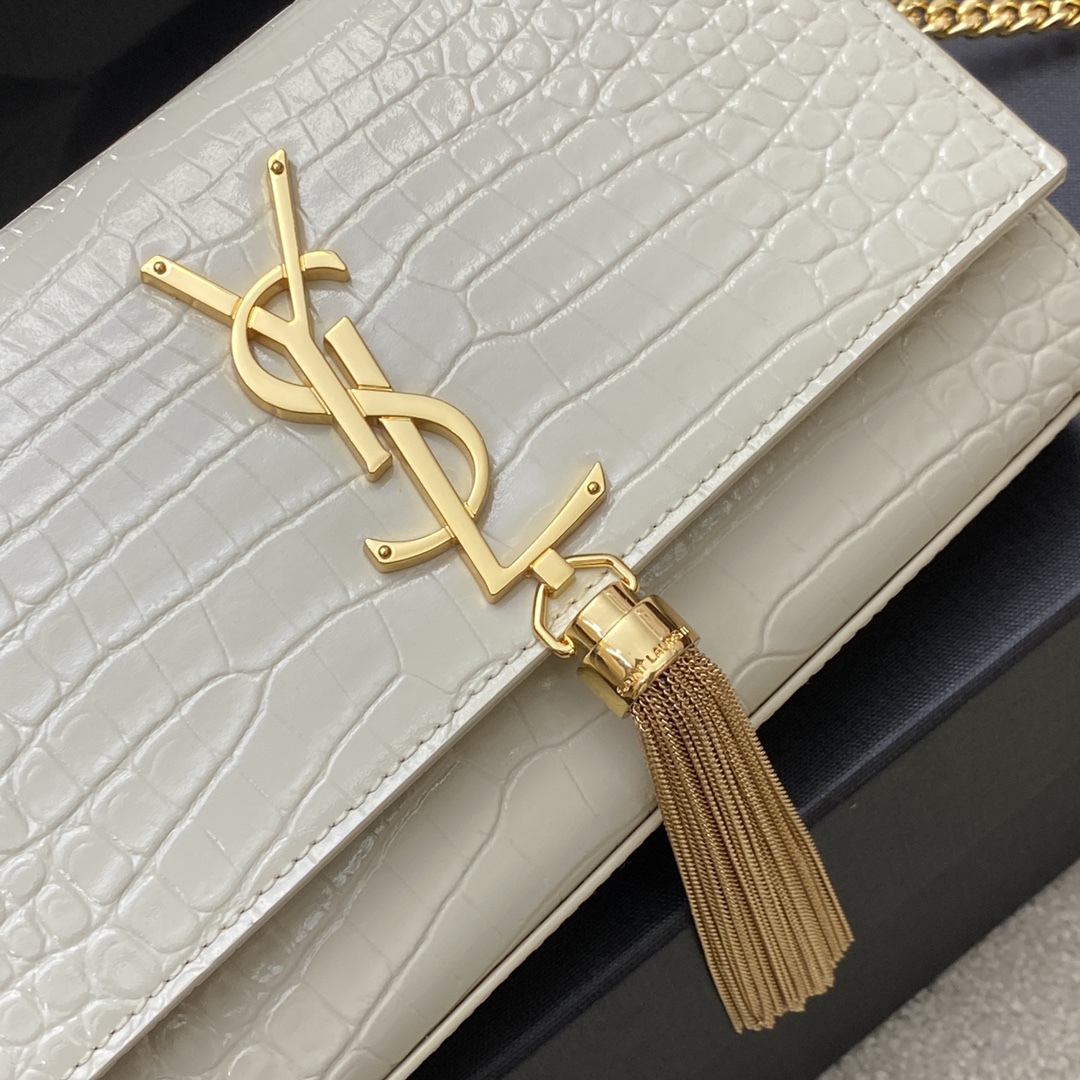 Y*L kate with tassle in crocodile-20x13.5x5.5ccm