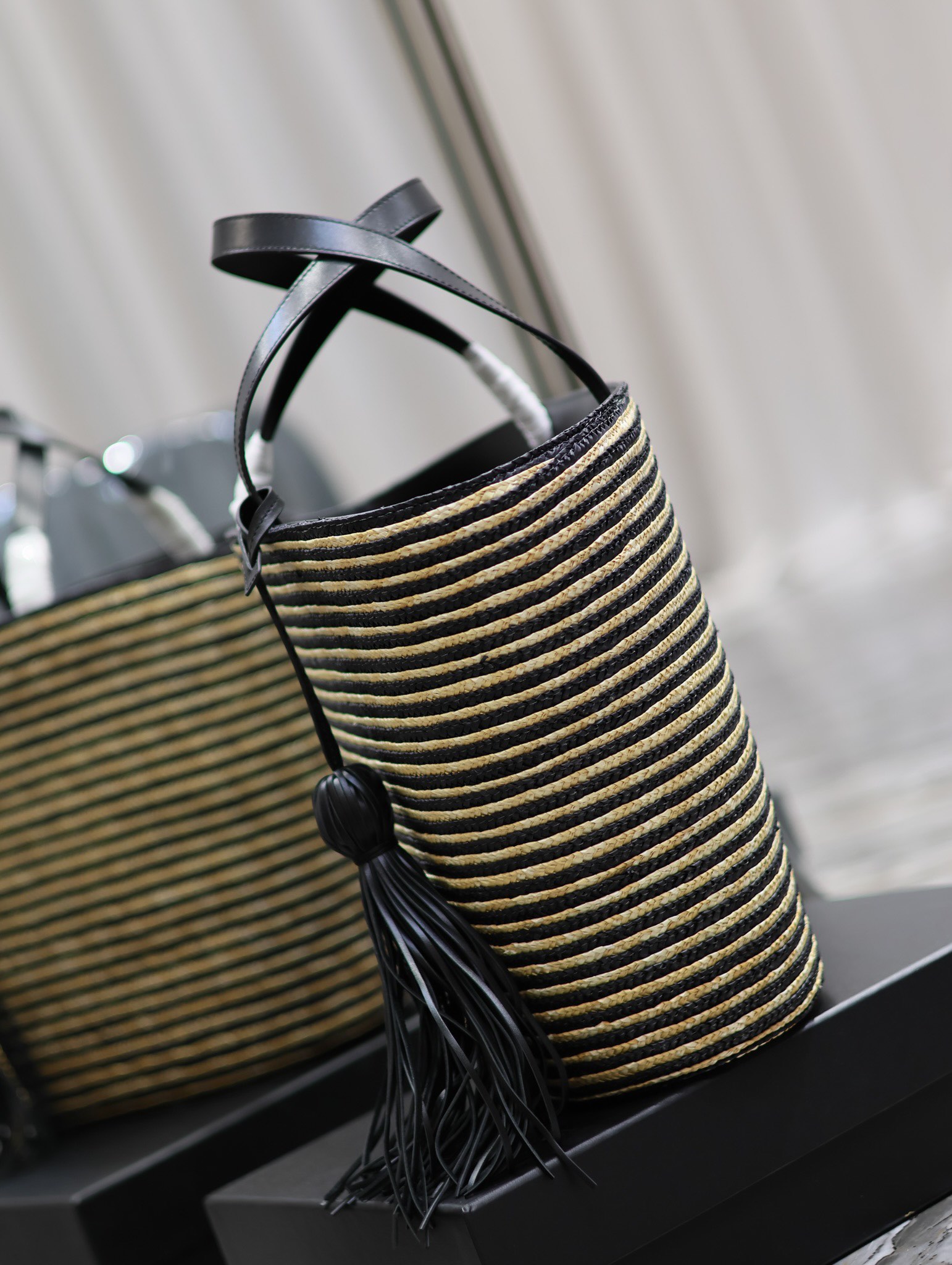 Y*L raffia rattan bag-30×28×15cm