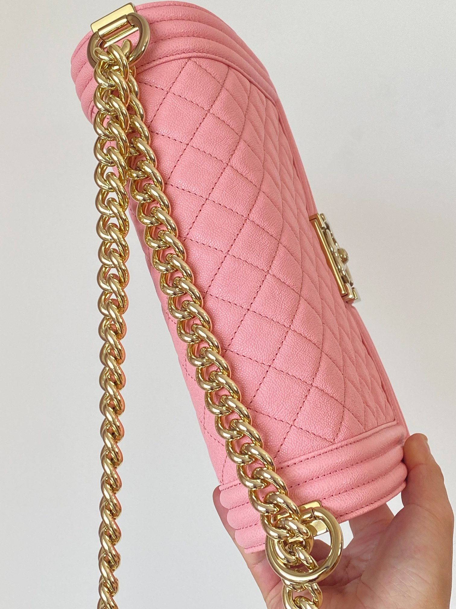 Ch@nel Boy Bag-Caviar-25CM