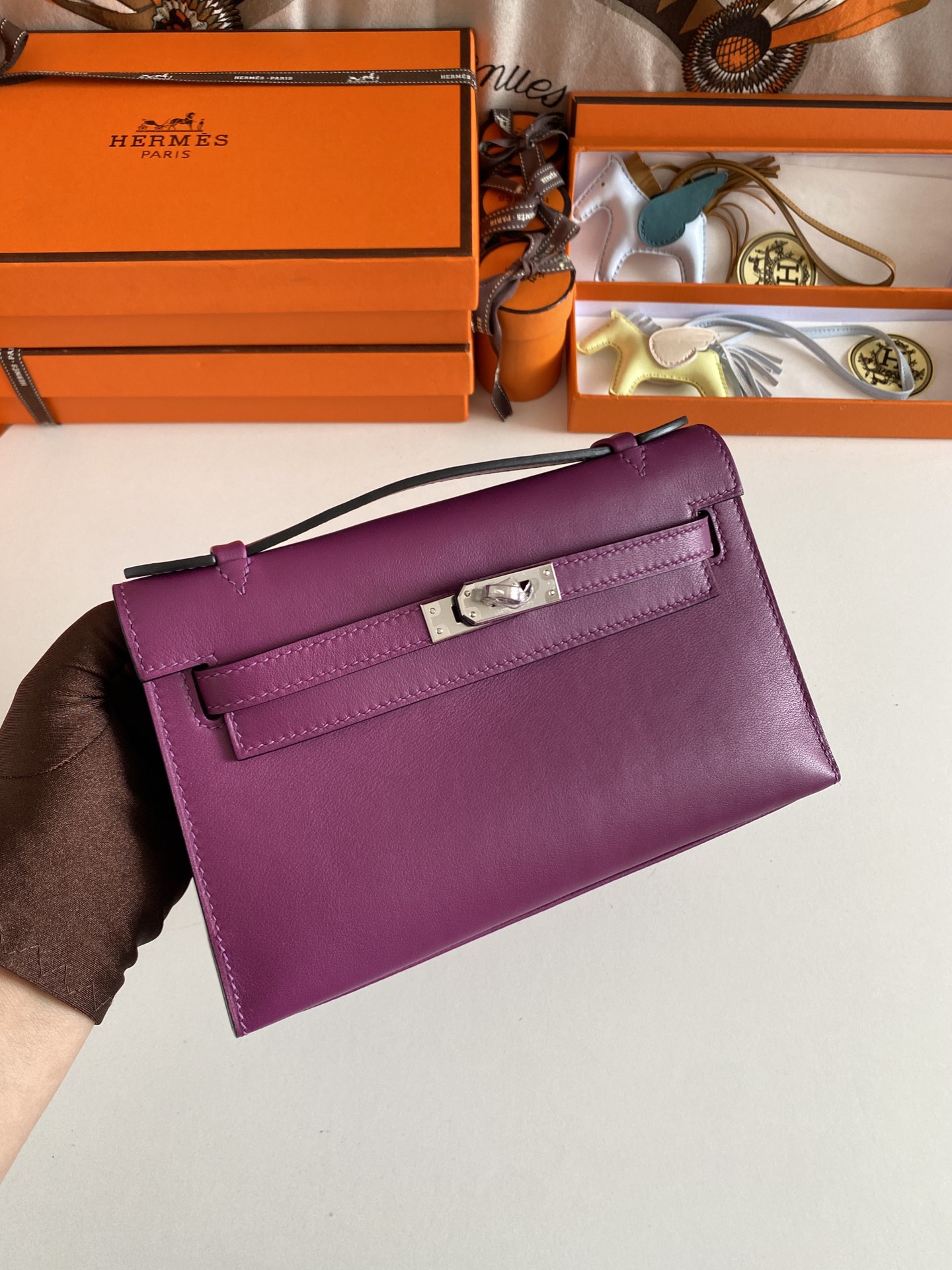 H**mes mini kelly pochette-swift -22cm