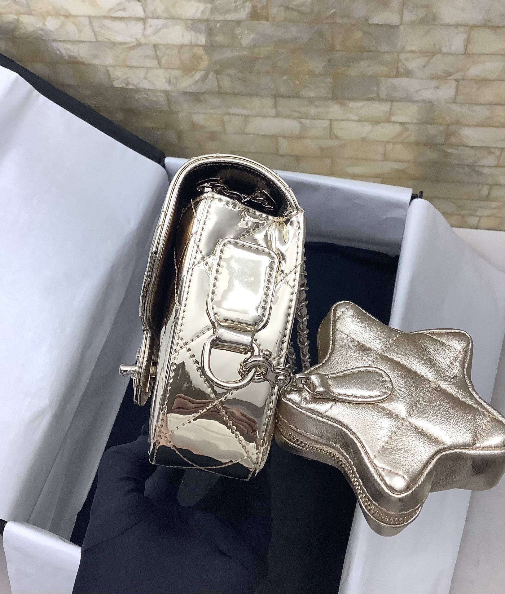 Ch@nel 2024SS Mini Flap Bag & Star Coin Purse-20*15*4CM