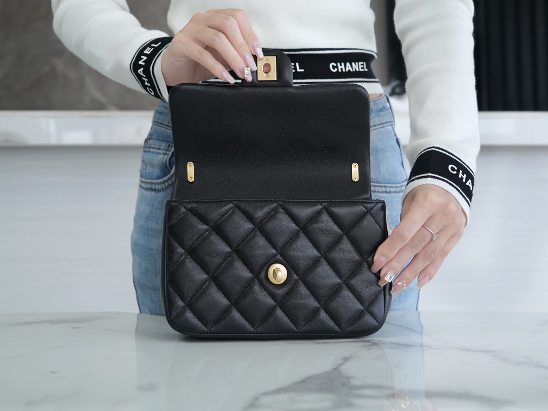 Ch@nel Flap Bag-12.5*17*5CM