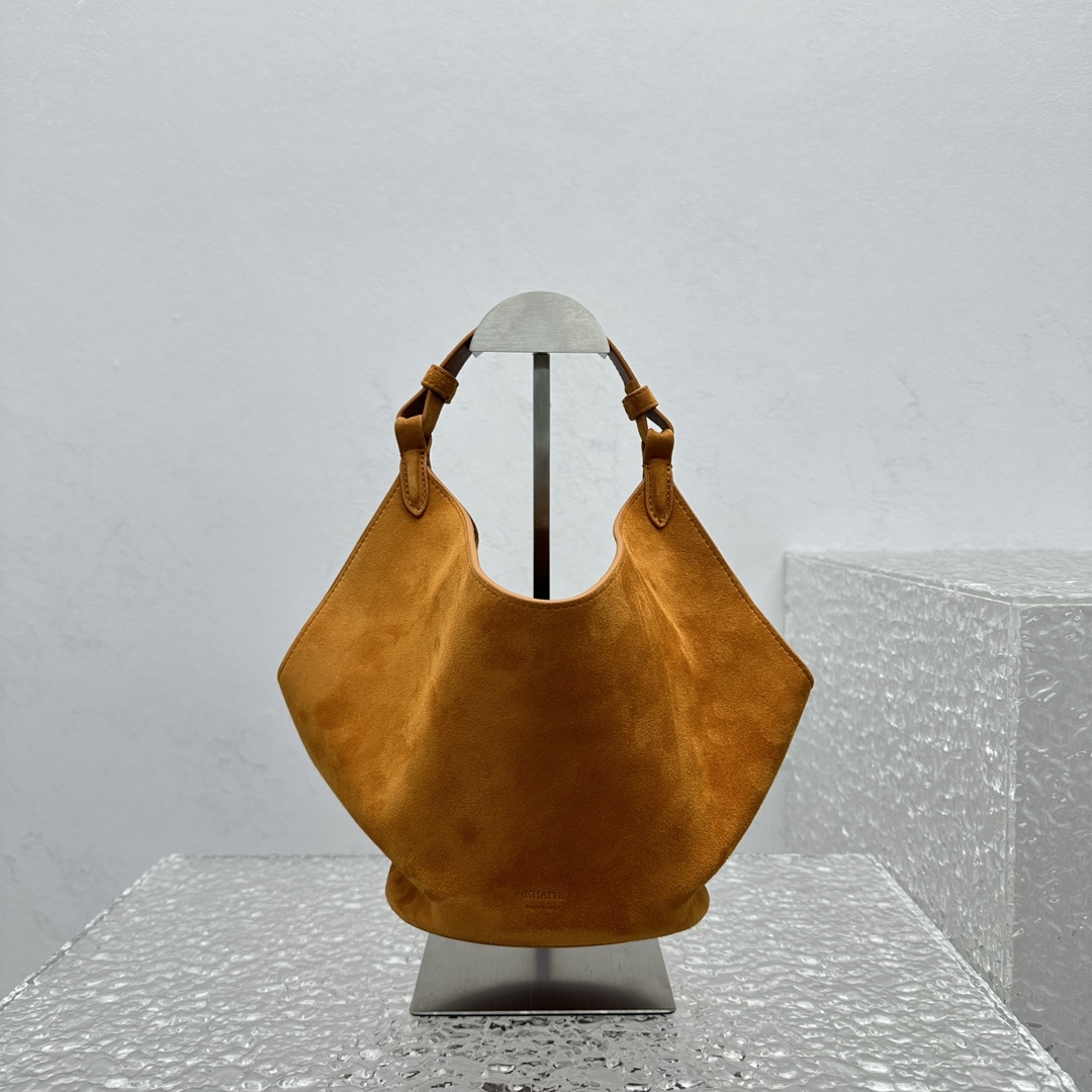 Khaki Lotus Mini Matte Handbag-16*16*15CM