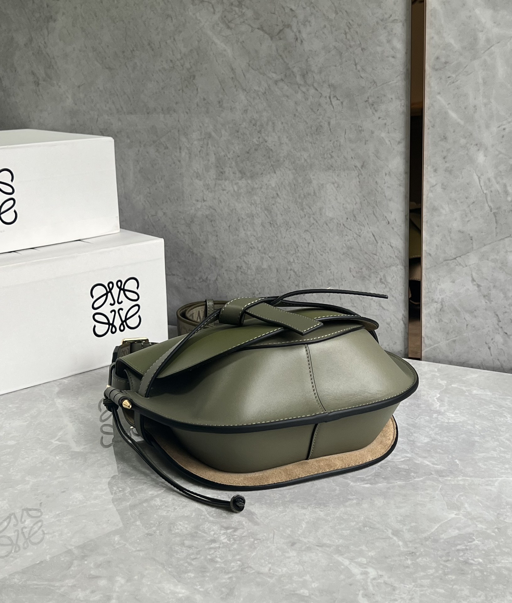 L0ew* puzzle gatedual bag-25*19*11.5cm