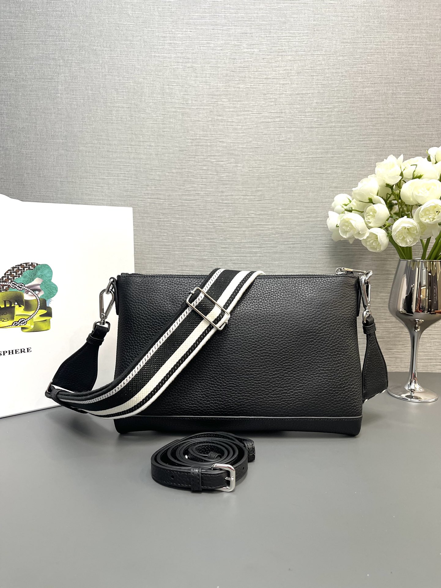 Pra*a 1bh050 double-strap backpack bag-30*19.5cm