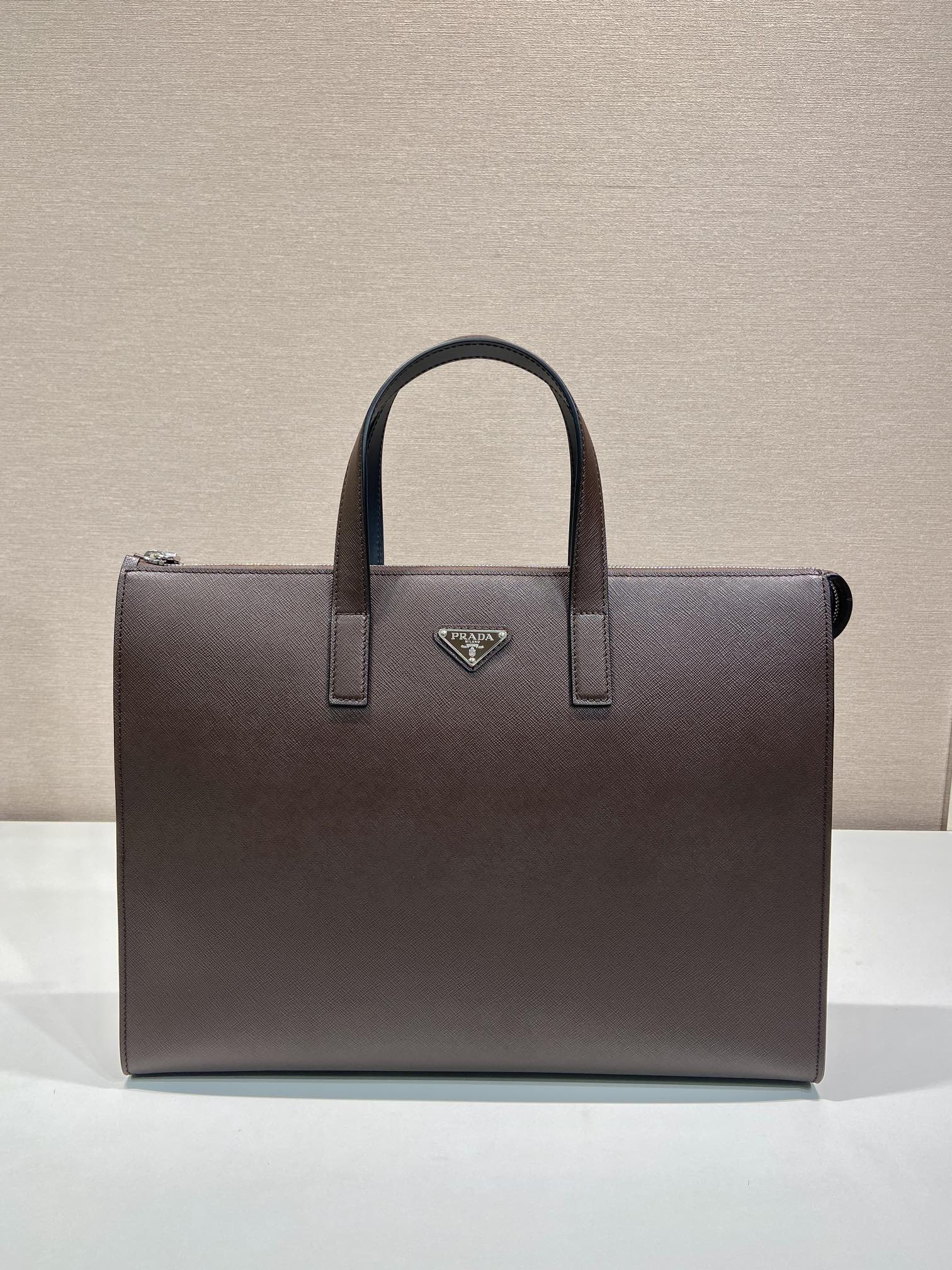 Pra*a 2vg039 saffiano leather tote bag-40*40*9cm