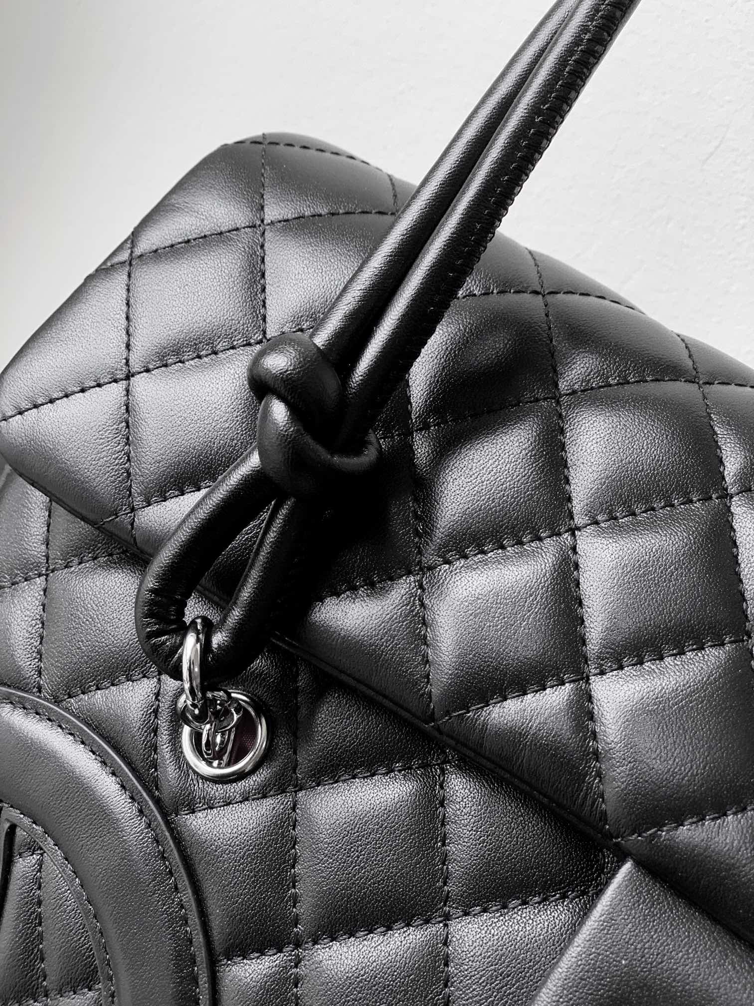 Ch@nel Black Quilted Cambon Ligne Large Flap Tote-33x24x11CM