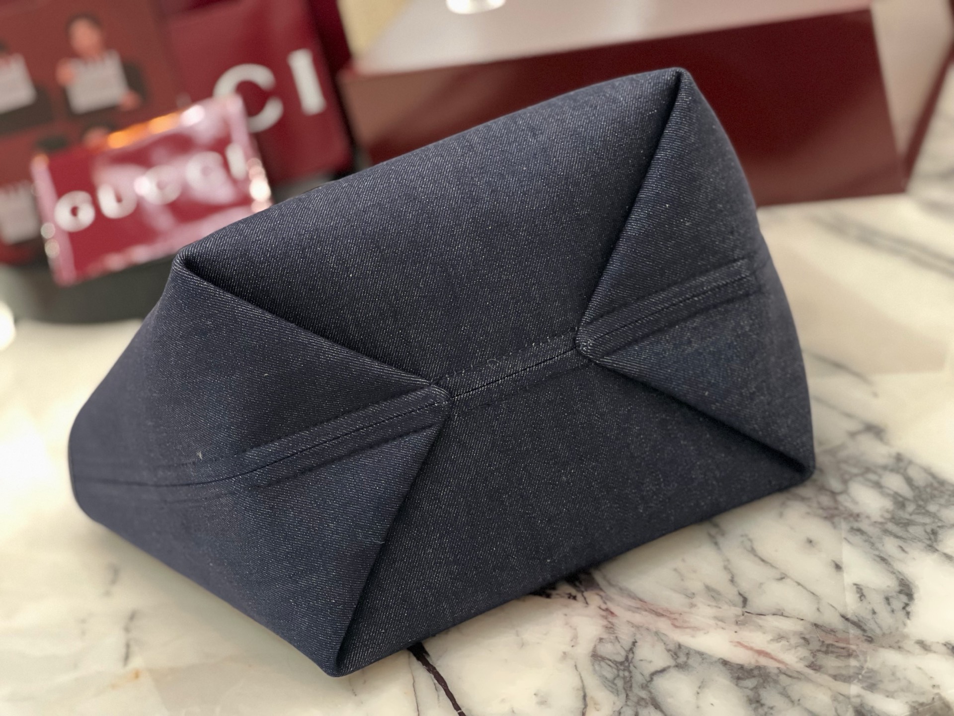 Gv*c* totissima small reversible tote in dark blue denim -22*19*18cm