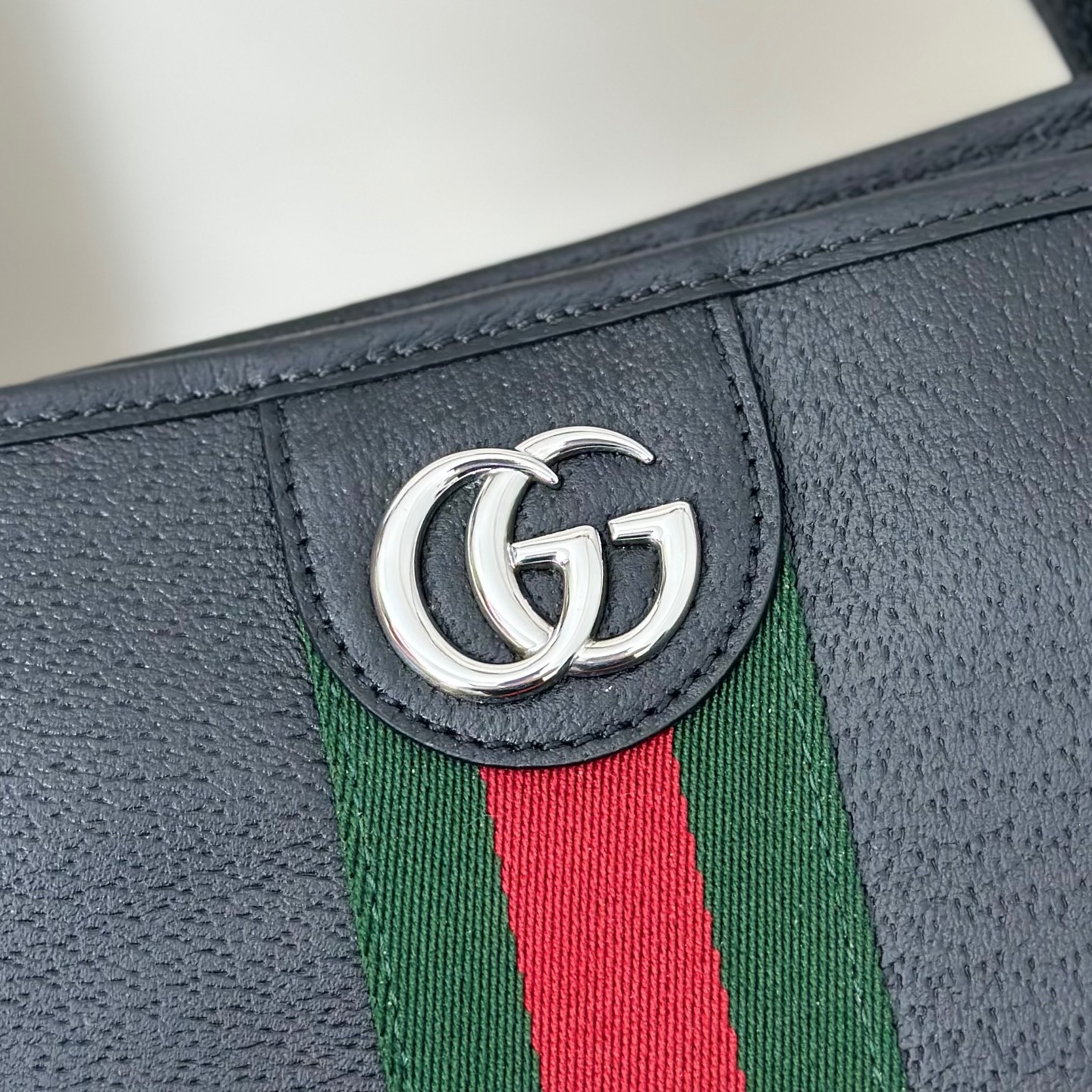 Gvc*1 ophidia large tote bag in black soft leather-38*43*16.5cm