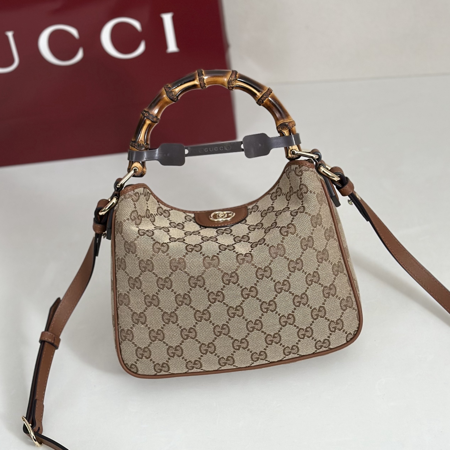 Gv*c*i Diana GG Canvas Tote Bag-25*15*5CM