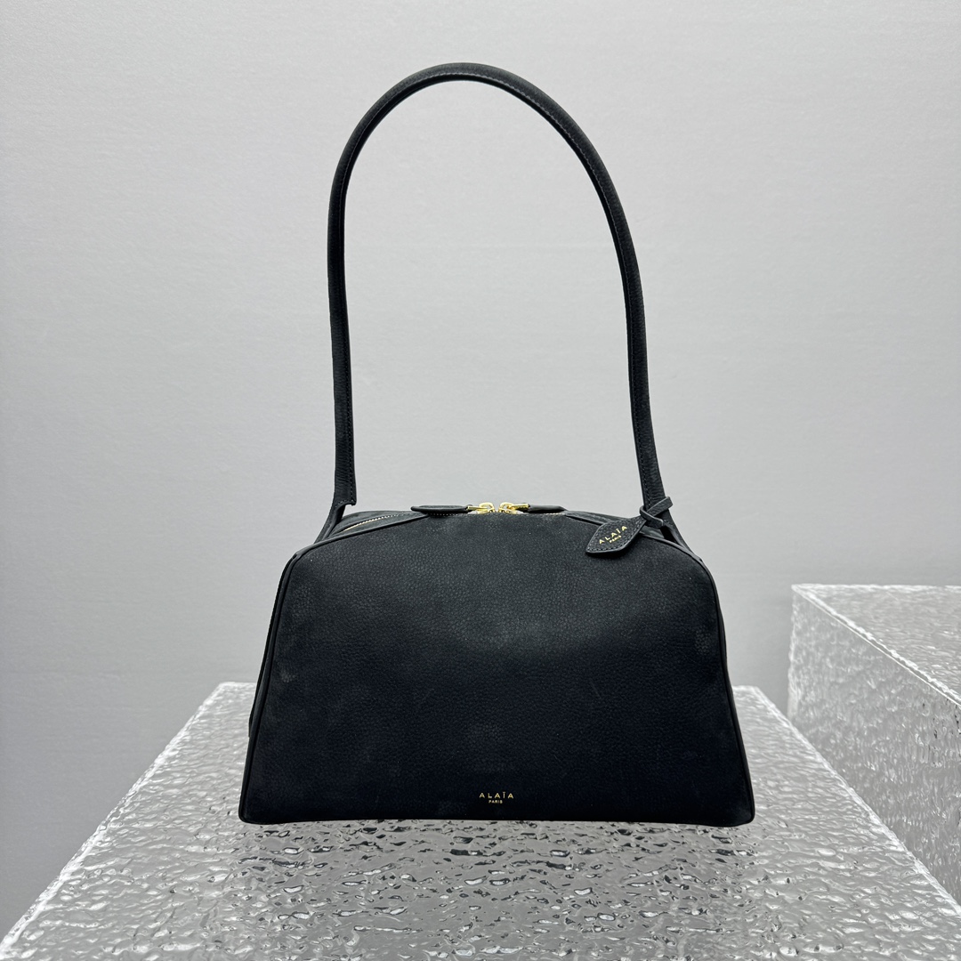 ALAÏA Le Bulldog medium Nubuck Shoulder Bag-32*17*15CM