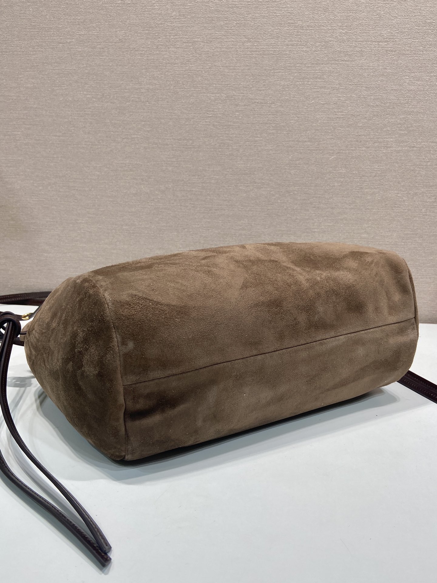 Pra*a Cocoa Brown Pra*a Carry Medium Suede Tote Bag-1BG641-28*32*14CM