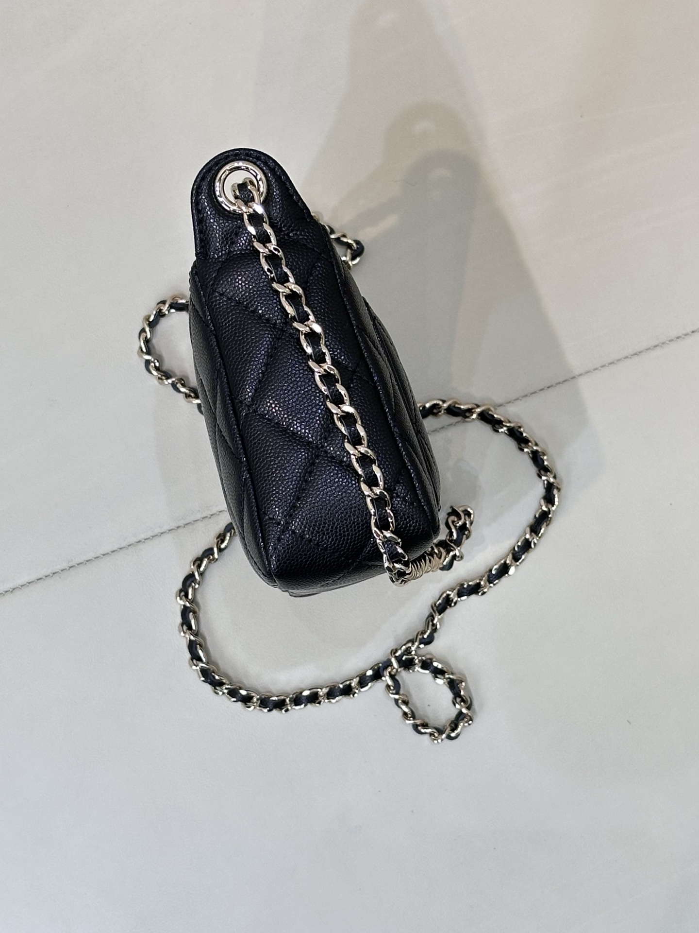 *Ch@Nel Caviar Quilted Purse With Chain Black-26*17*8CM