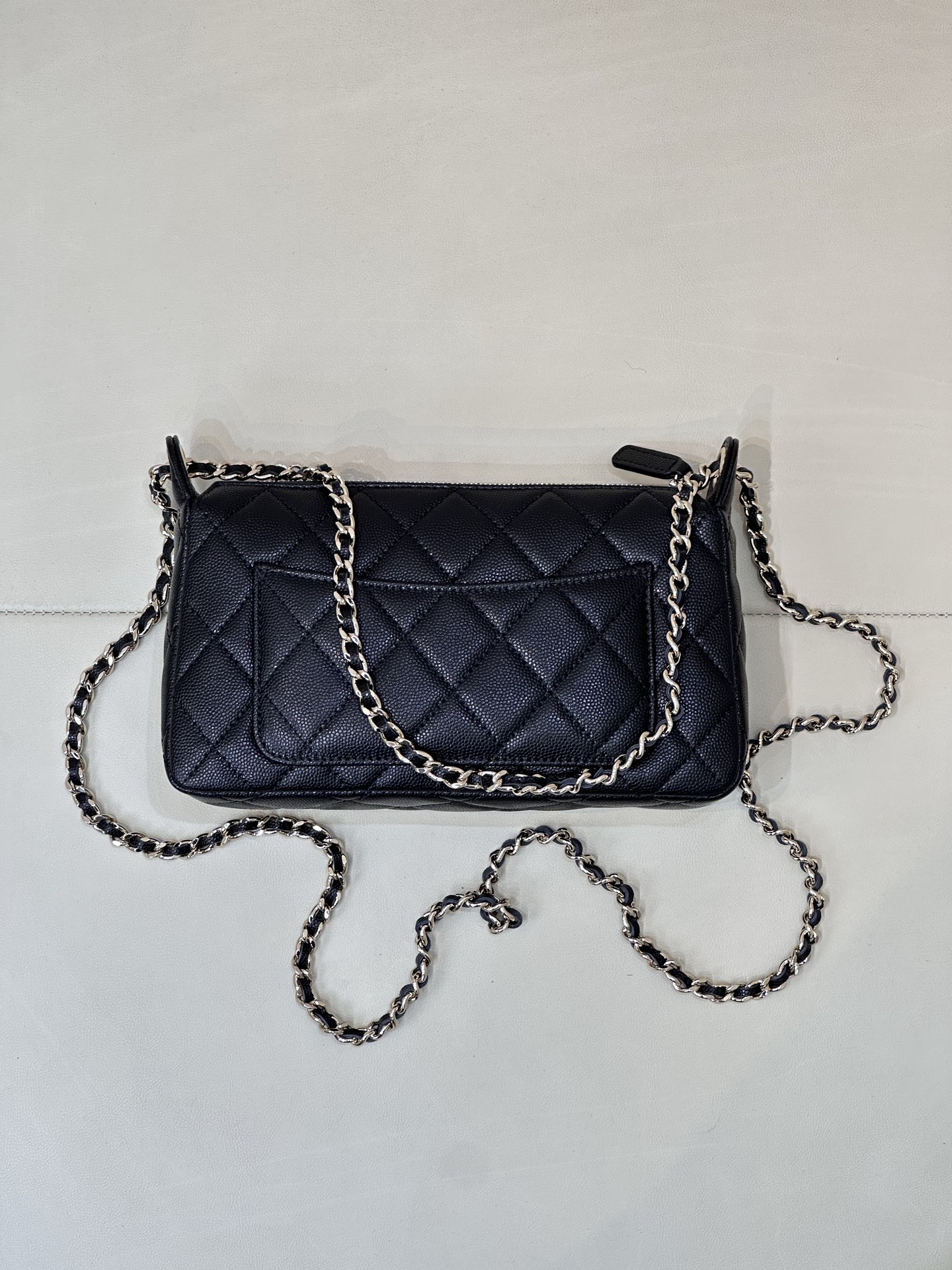 *Ch@Nel Caviar Quilted Purse With Chain Black-26*17*8CM