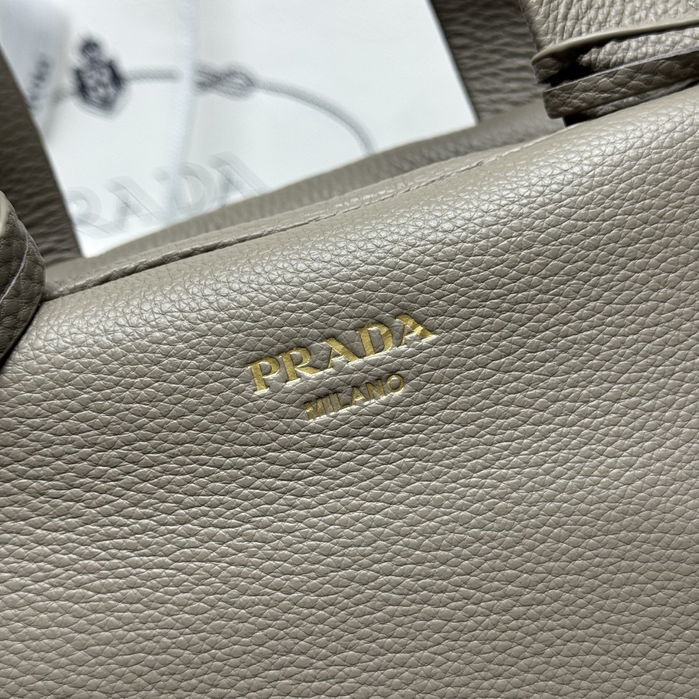 Pra*a Leather Handbag 1BB148-33*22*14CM