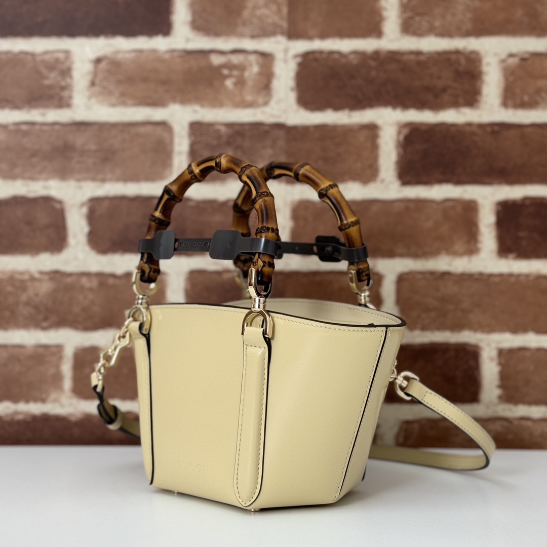 Gv*c* Mini Bamboo Top Handle Tote Bag-16(27) *14*11.5CM