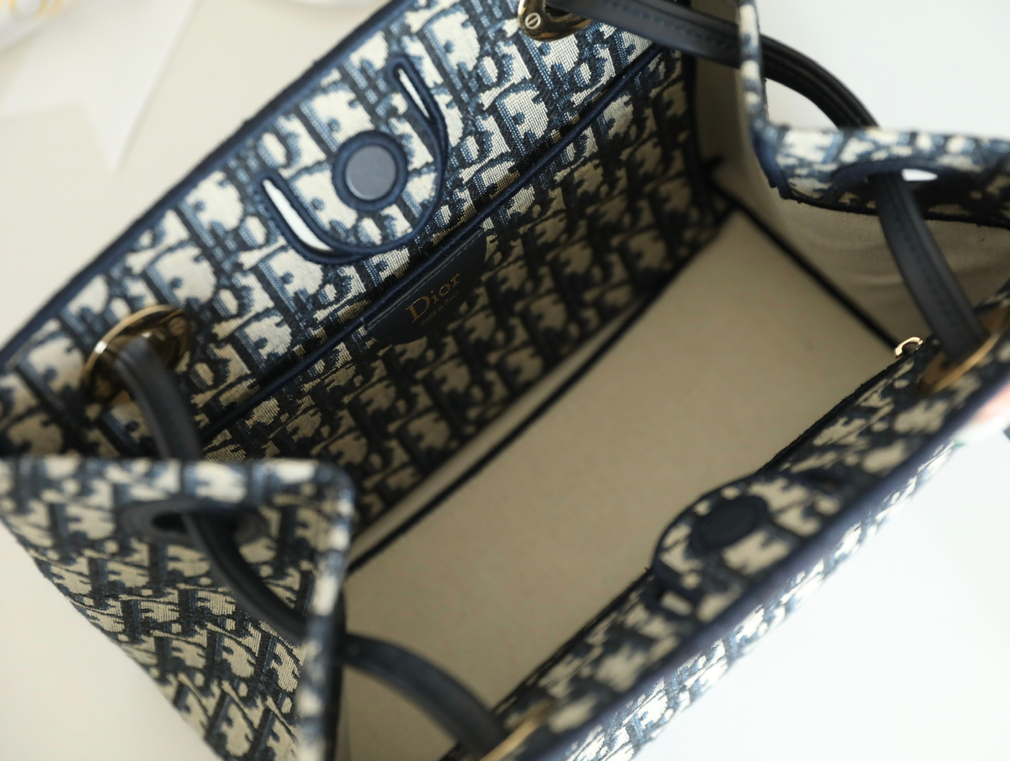 Diro Shopping Bag Blue D*or Oblique Jacquard-27x19x13. 5CM