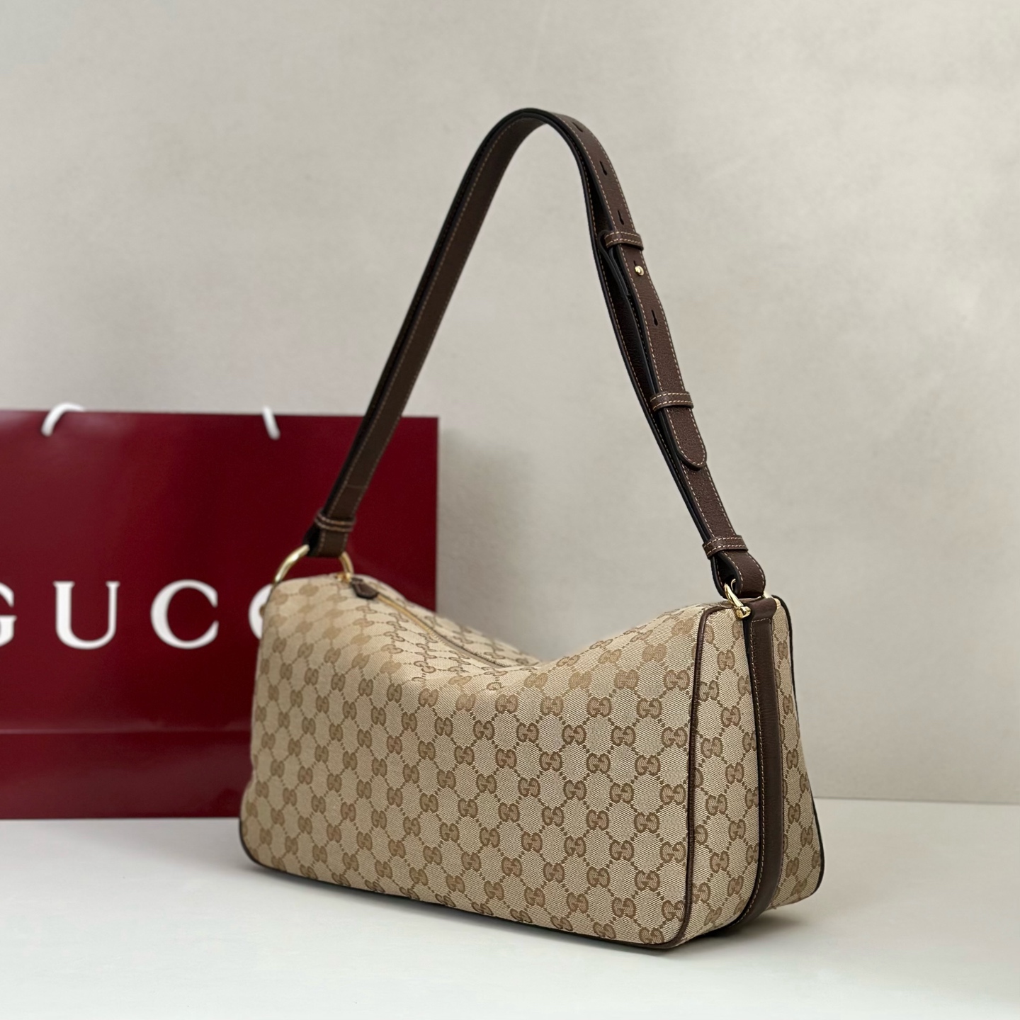 Gvc*1 Half Horsebit Medium Shoulder Bag-38*20*15CM
