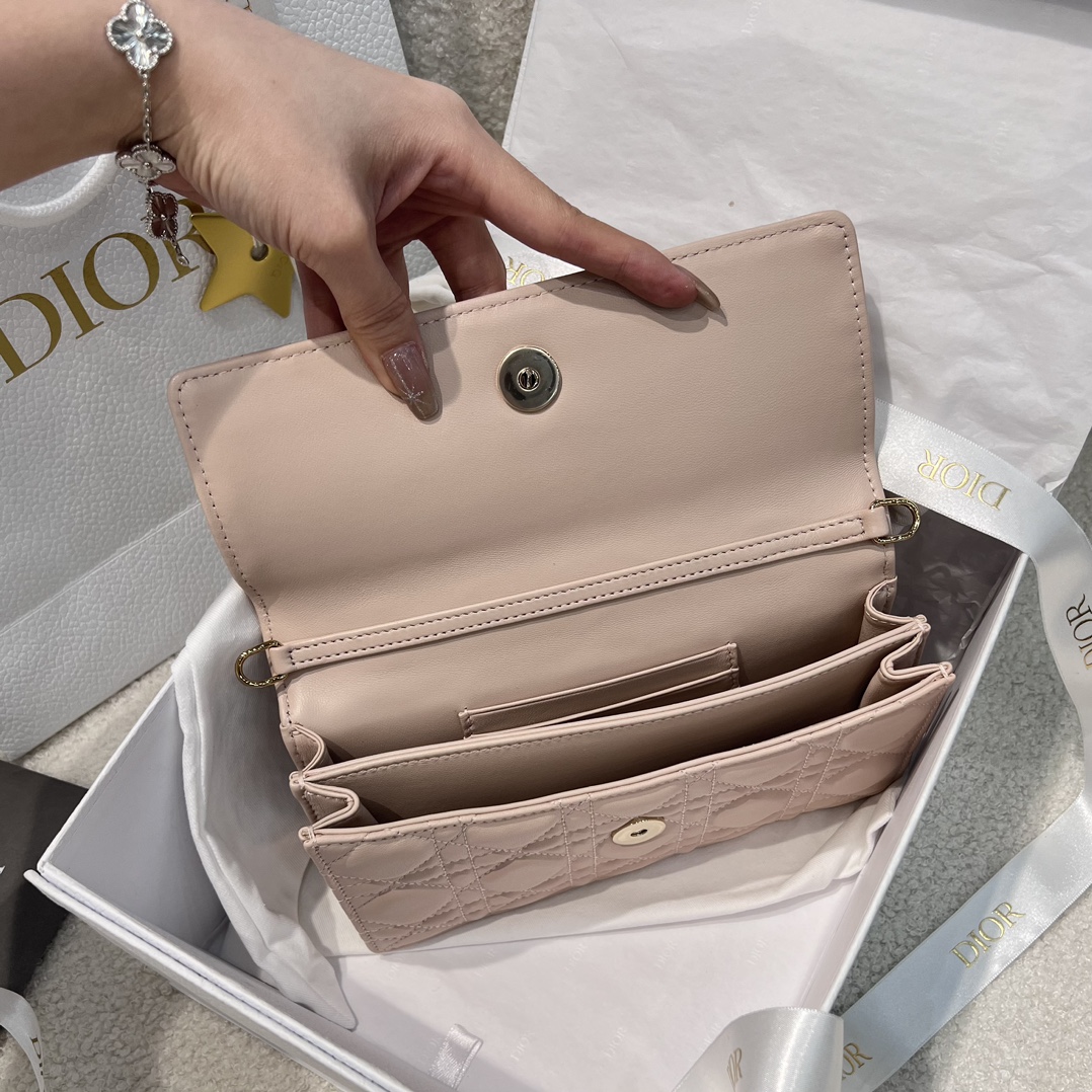 Diro My D10r Mini Bag Powder Pink Cannage Lambskin-21*11.5*4.5CM