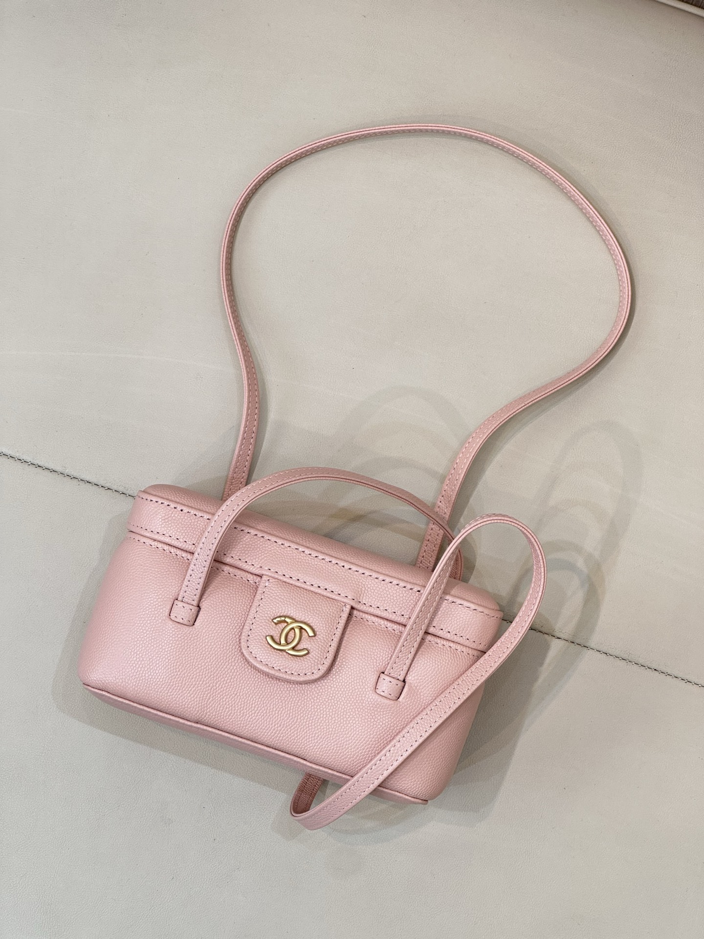 Ch@nel Long Vanity With Leather Strap-19CM